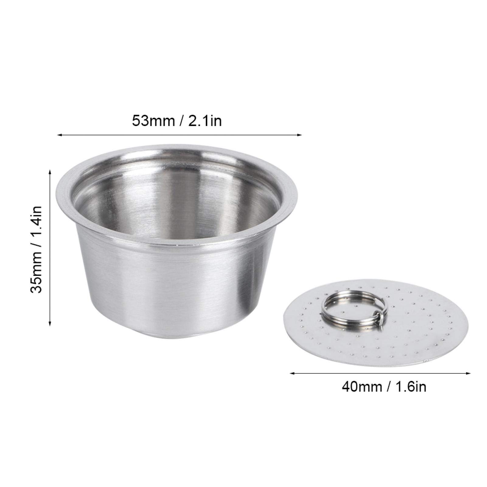 Oumefar Refillable Stainless Steel Coffee Capsule Pods with Silicone Lid - Reusable Coffee Filter Cup Compatible with Dolce Gusto Coffee Maker (White) - Perfect for Home, Office & Travel Use