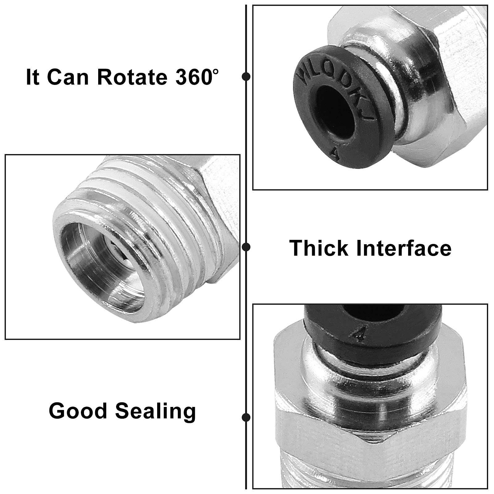10Pcs Male Straight Push to Connect Fittings 4mm Tube OD x 1/4 inch NPT Thread - Air Hose Quick Connect Couplings for Pneumatic Tools, Compressors, DIY Projects - Perfect for Air Compressor Systems, Plumbing, and Home Workshop Applications