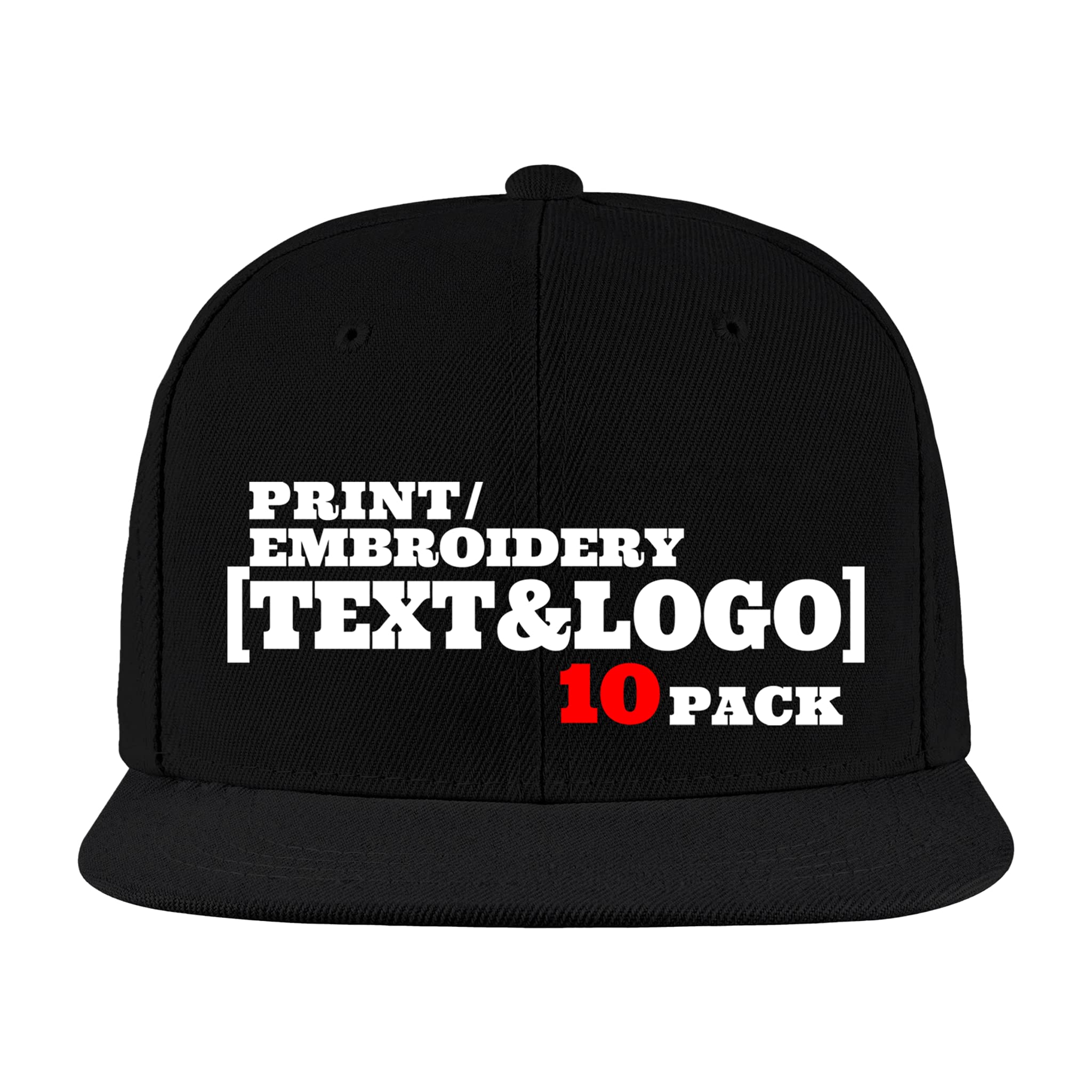 Pranboo® 10 Pack Custom Embroidered Snapback Trucker Hats - Bulk Wholesale Dad Caps for Printing Text & Logo - Perfect for Sports Teams, Corporate Events, and Promotional Giveaways