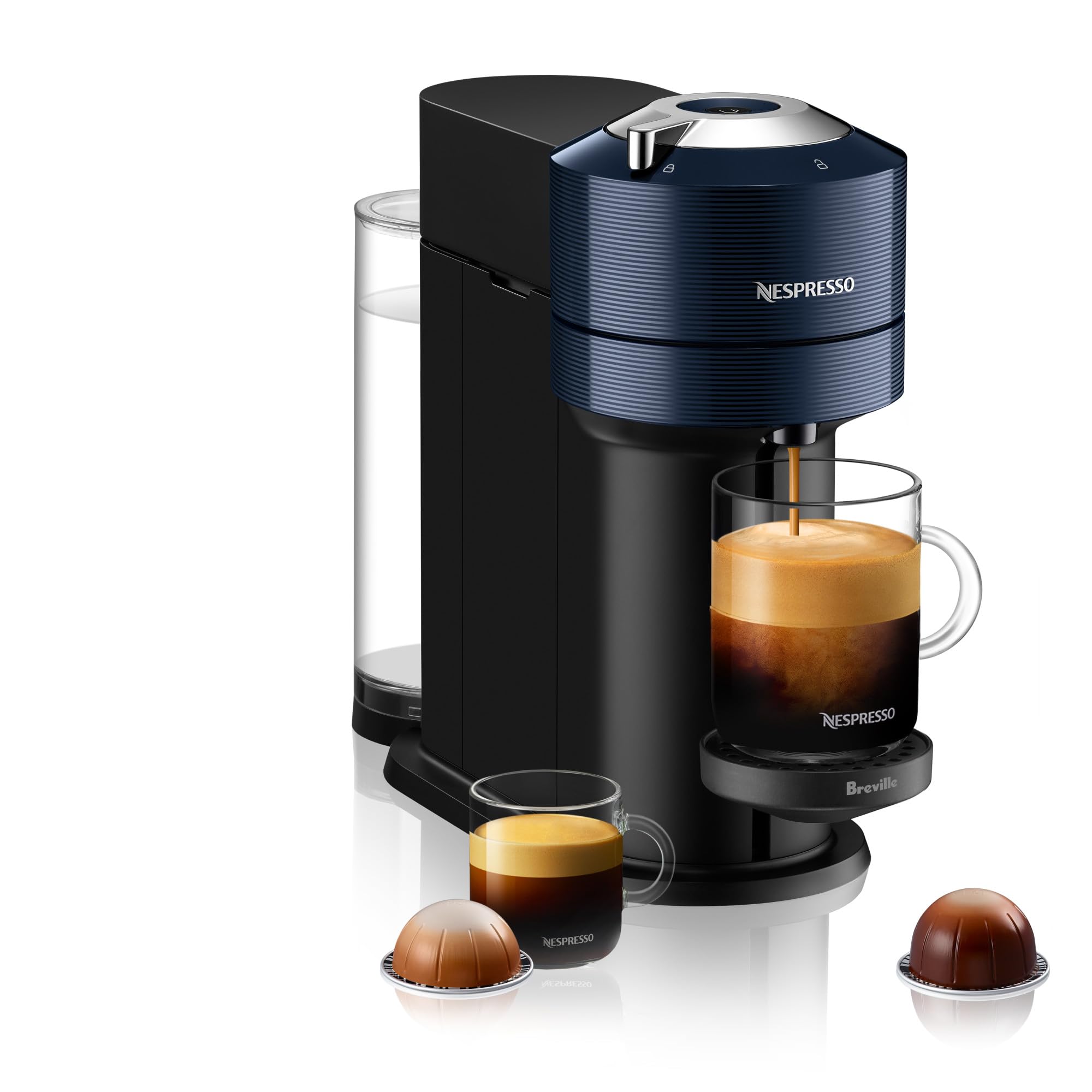 Breville Nespresso Vertuo Next Coffee & Espresso Machine - Navy Blue | Single-Serve Pod Brewer for Home & Office Use | Compact Design with Fast Heat-Up Time | Perfect for Espresso, Coffee & Lungo Drinks