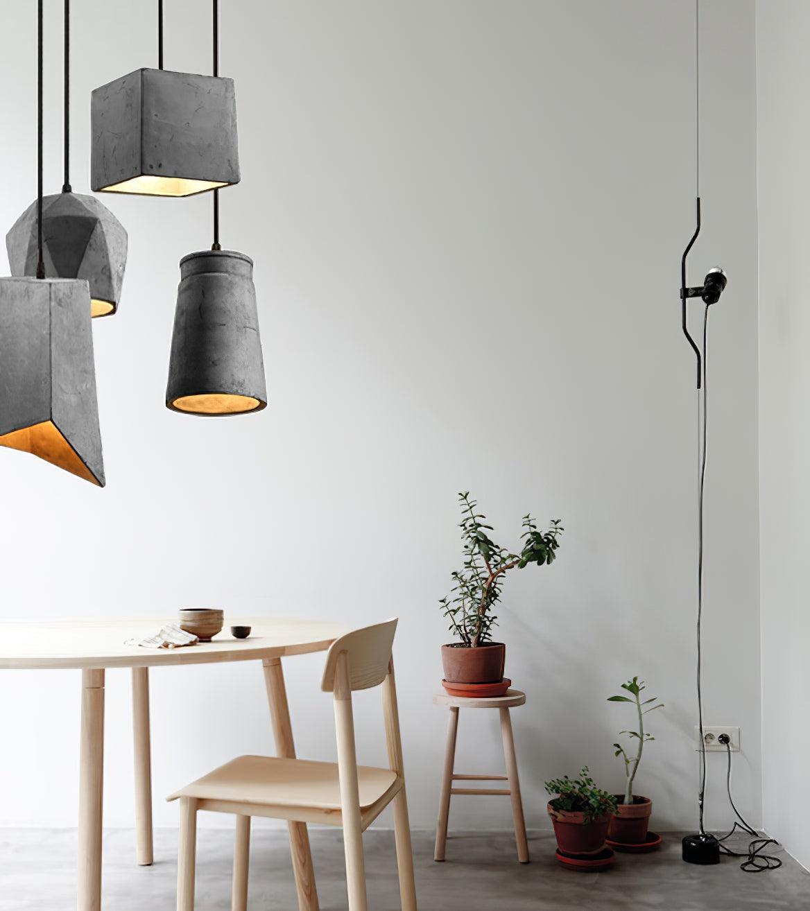 Georgia Cement Pendant Light - Industrial Modern Ceiling Fixture for Kitchen Island, Dining Room & Bedroom Lighting