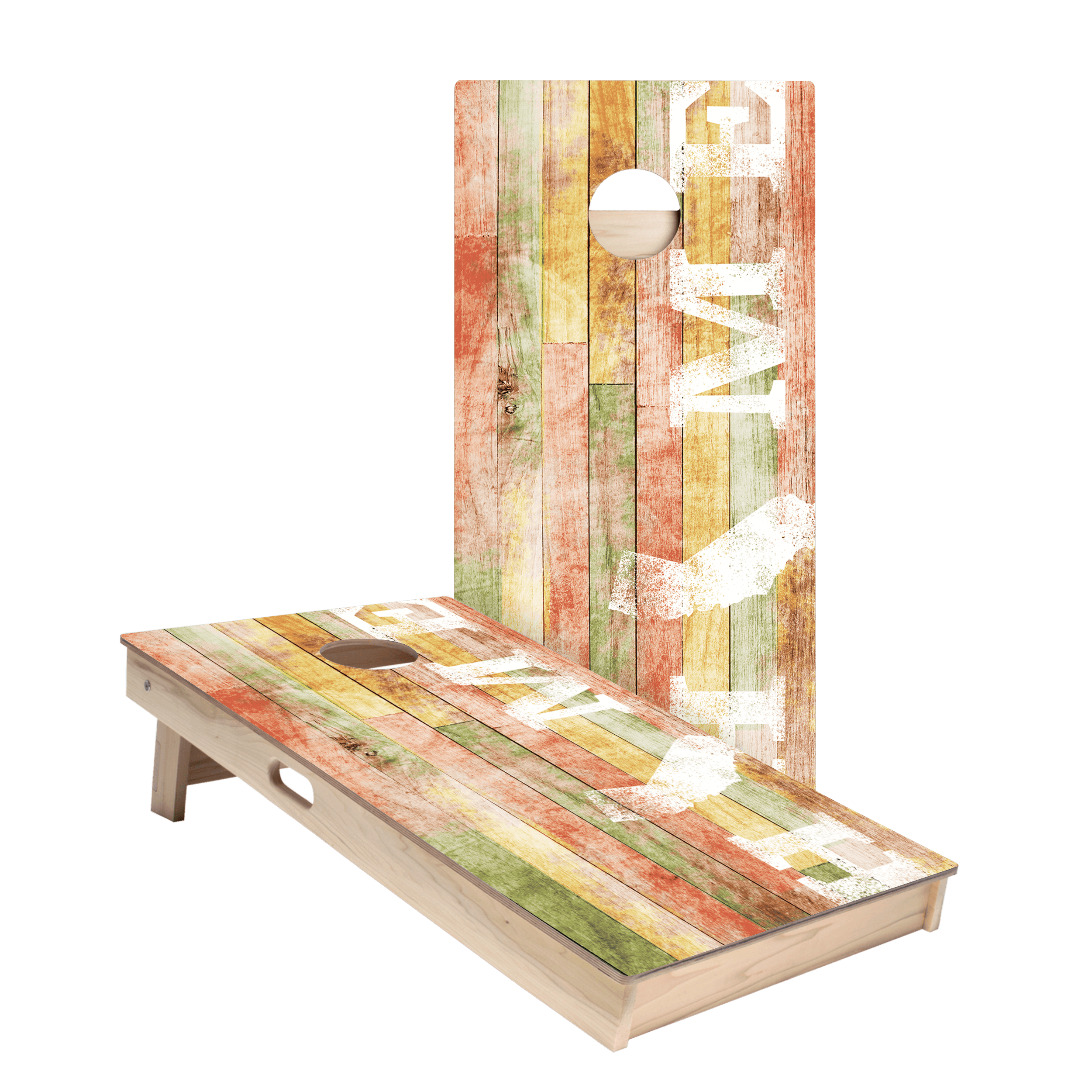 Premium Hand-Painted Wooden Cornhole Boards - California Star Design for Outdoor Games, BBQs, and Tailgating Parties