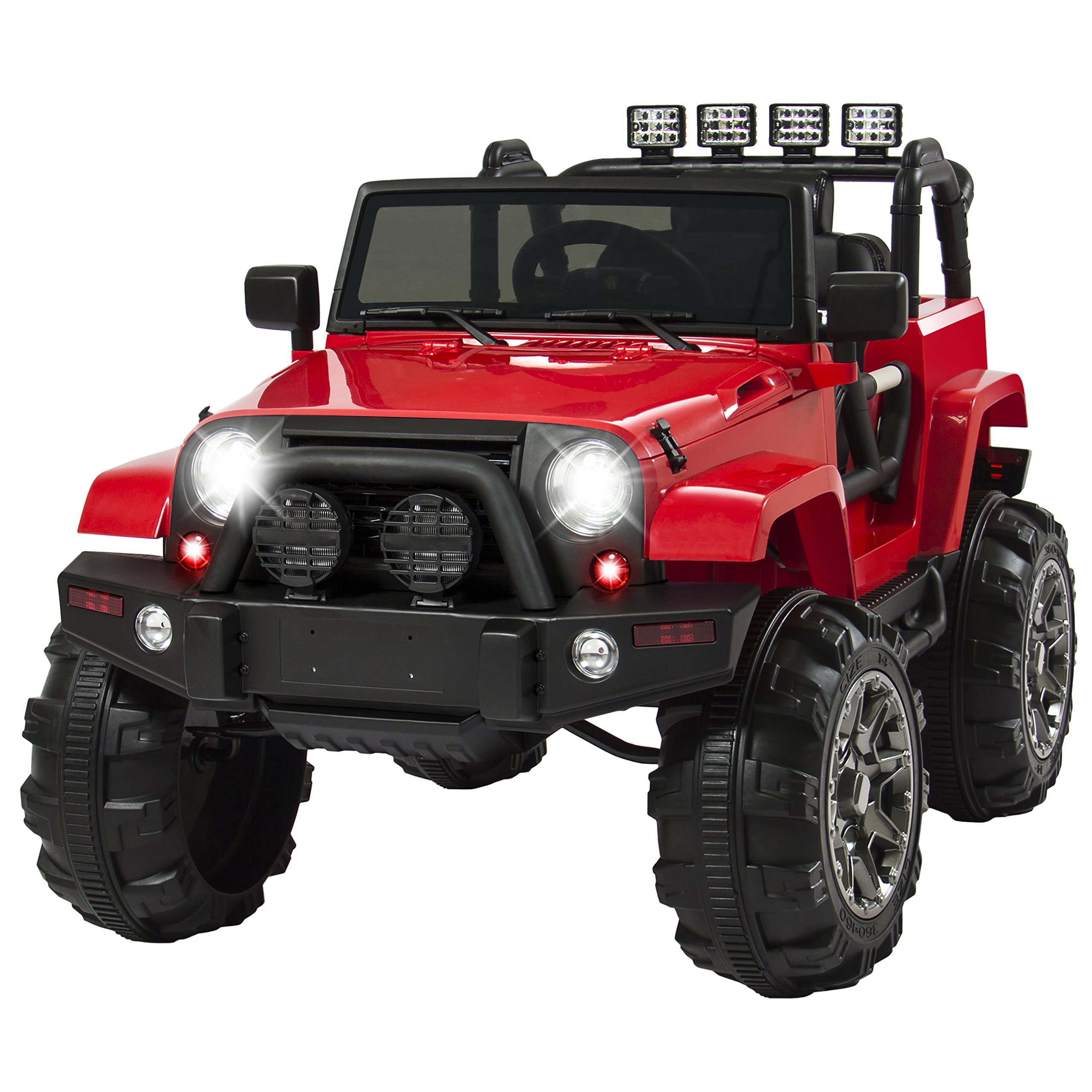 Best Choice Products 12V Kids Ride On Truck - Battery Powered Toy Car with Spring Suspension, Parent Remote Control, 3 Speed Settings, LED Lights & Bluetooth Music - Red | Perfect for Outdoor Play, Birthday Gifts & Toddler Pretend Driving