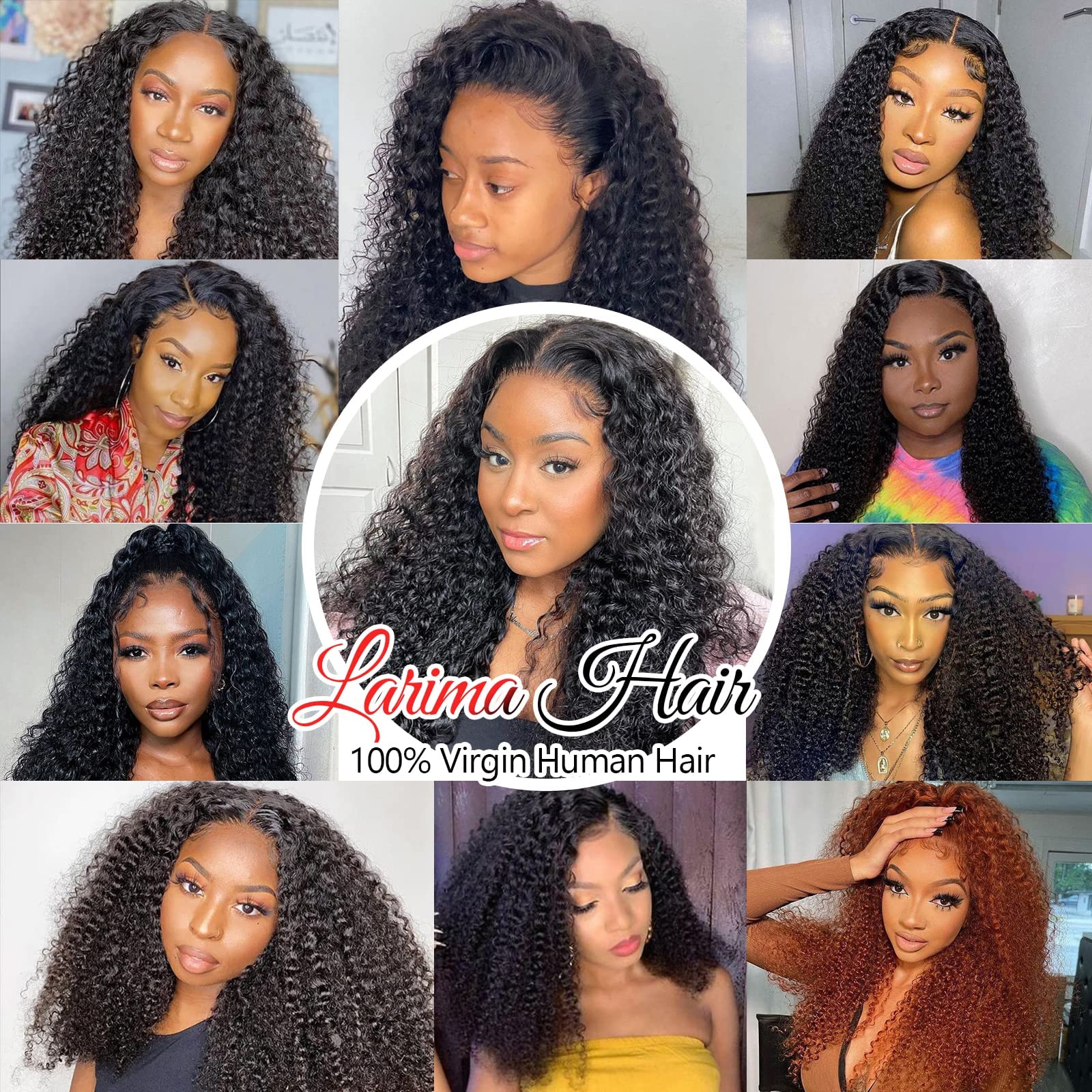 Larima 13x4 HD Lace Front Wig - 180% Density Kinky Curly Human Hair Wig for Black Women | Pre-Plucked with Baby Hair | 20 Inch Natural Color Virgin Hair | Glueless Wear & Go Wig | Perfect for Daily Wear, Special Occasions & Protective Styling