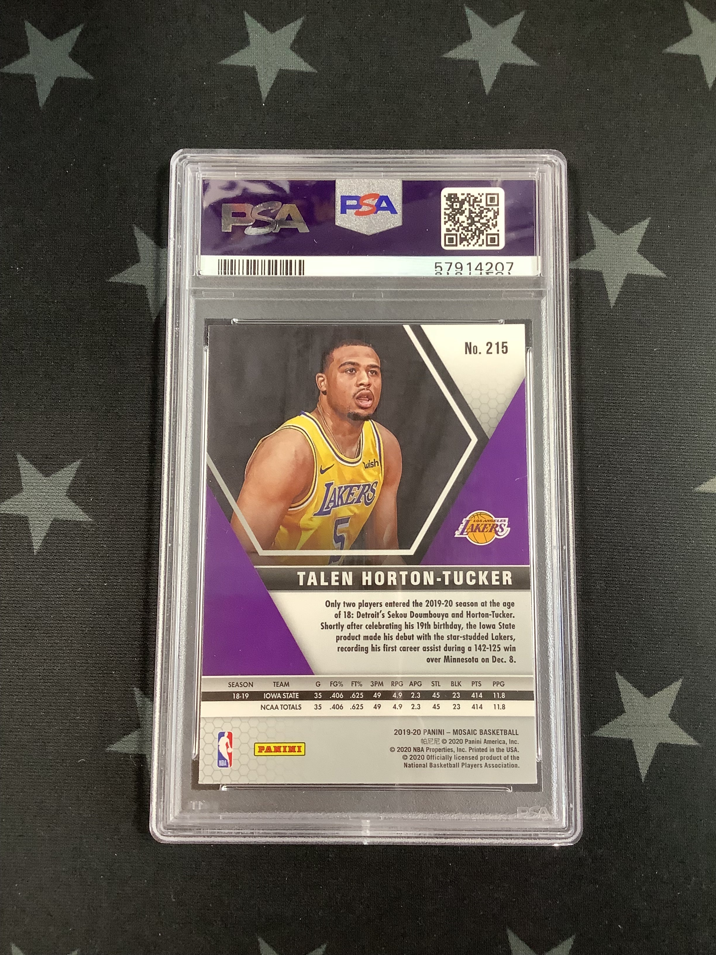 2019 Panini Mosaic Basketball Card - Talen Horton-Tucker #215 PSA Mint 9 (57914207) - NBA Collectible for Sports Fans & Card Investors