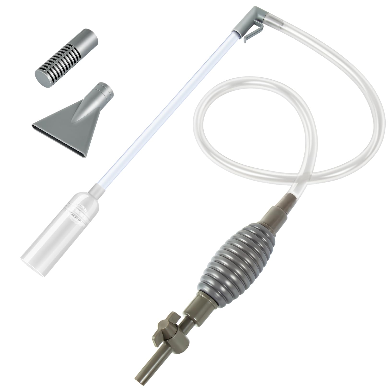 Ponpon Aquarium Gravel Cleaner - Manual Siphon Vacuum for Fish Tank Sand & Gravel Cleaning with Water Changer Function | Perfect for Freshwater & Saltwater Tank Maintenance