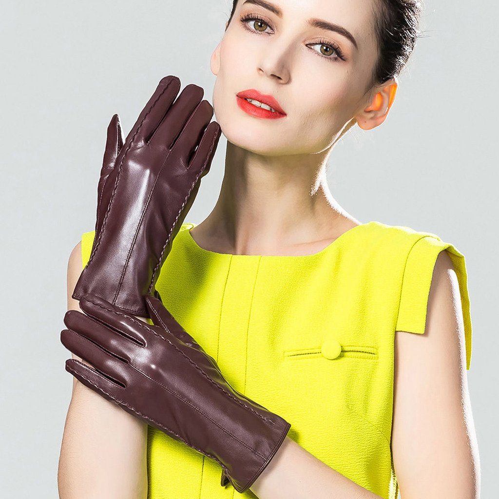 XOMO Women's Genuine Lambskin Leather Driving Gloves - Soft Touch, Warm & Stylish for Winter Driving, Outdoor Activities & Fashion Accessories