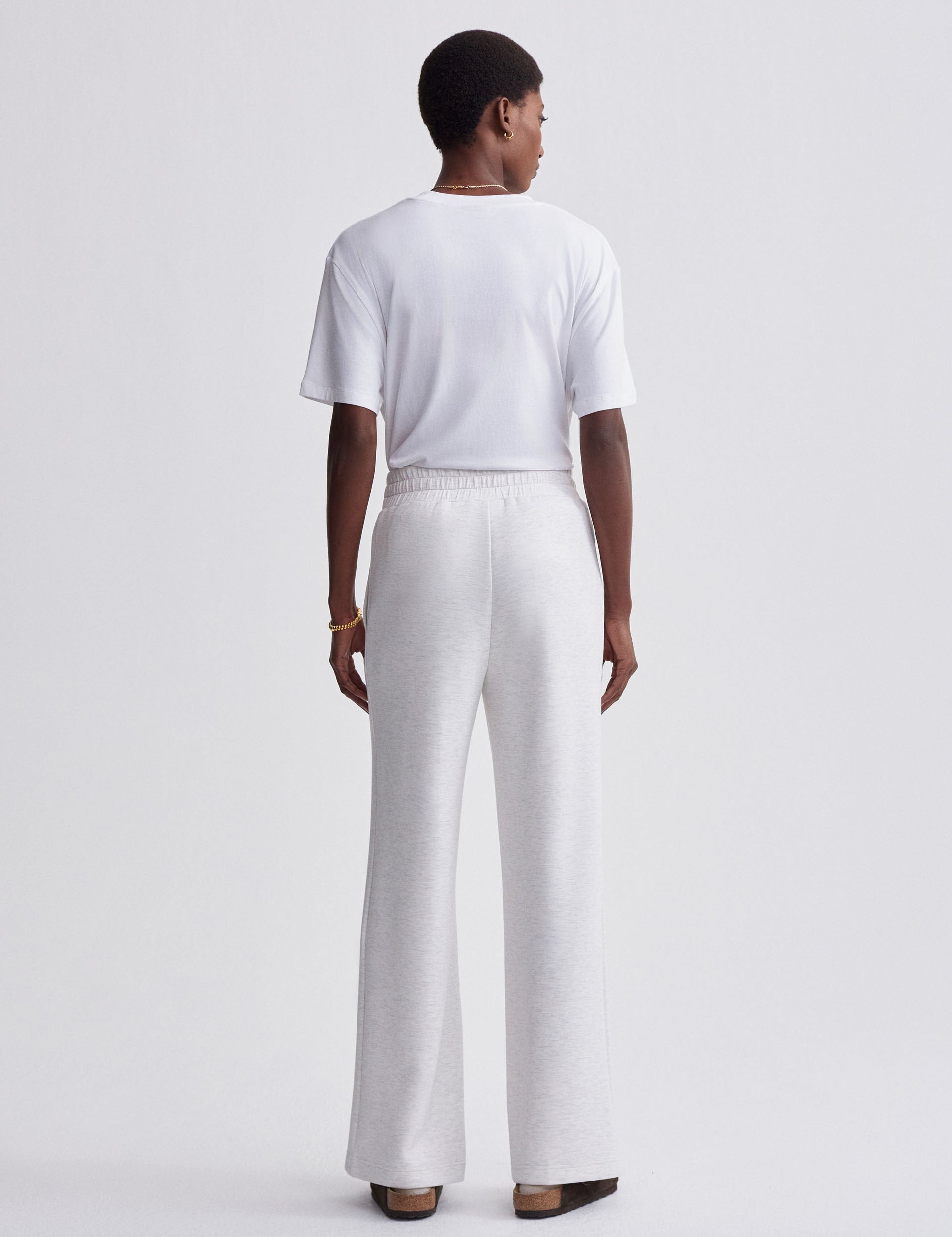 Stylish Wide Leg Pants Size 30 in Elegant Ivory Marl - Perfect for Office Wear & Casual Outfits