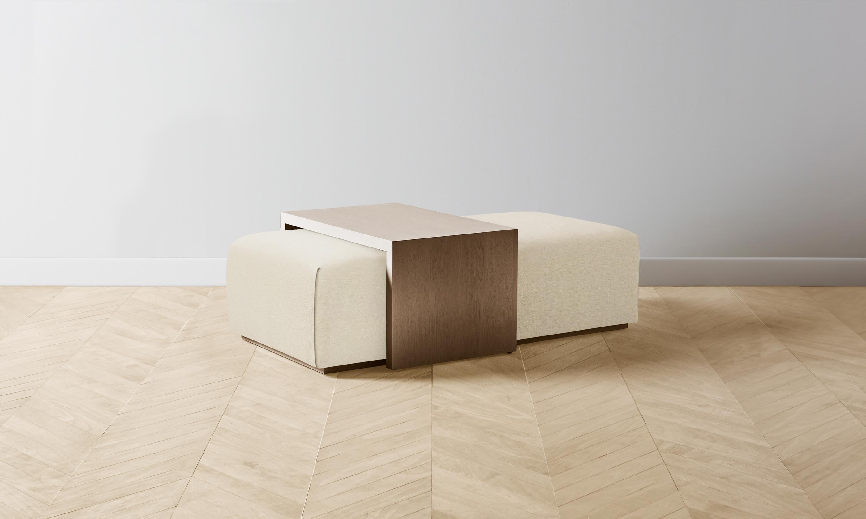 The Bowery Ottoman - Performance Linen Weave Prairie Style Footrest | Perfect for Living Room, Bedroom & Home Decor