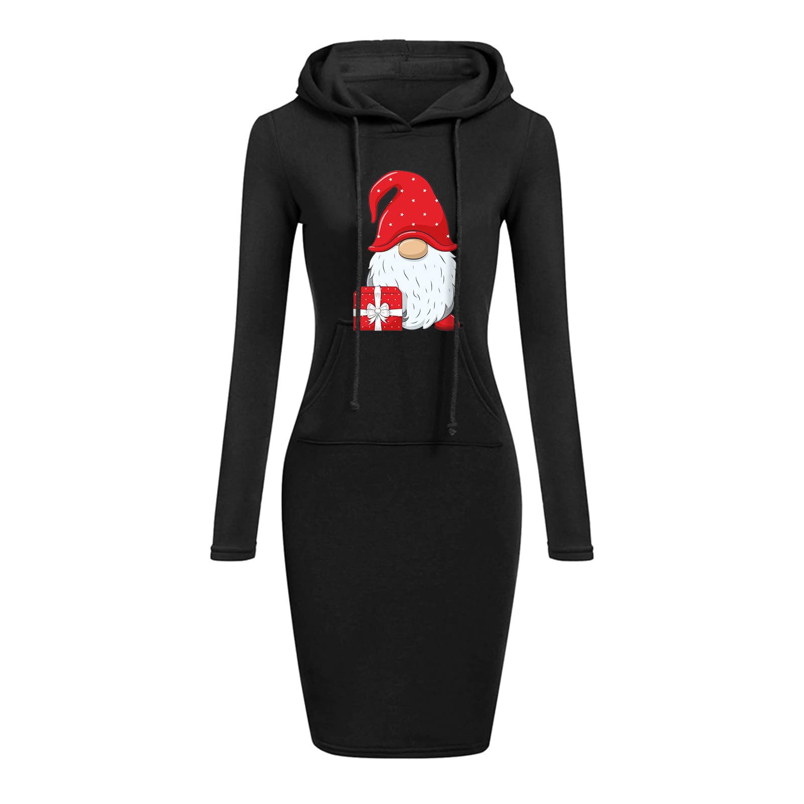 VPchoice Women's Hooded Sweater Dress - Soft Fleece Long Sleeve Casual Swing Dress with Floral Print, Plus Size Tunic Dress for Fall Winter, Perfect for Office, Date Night and Weekend Outings