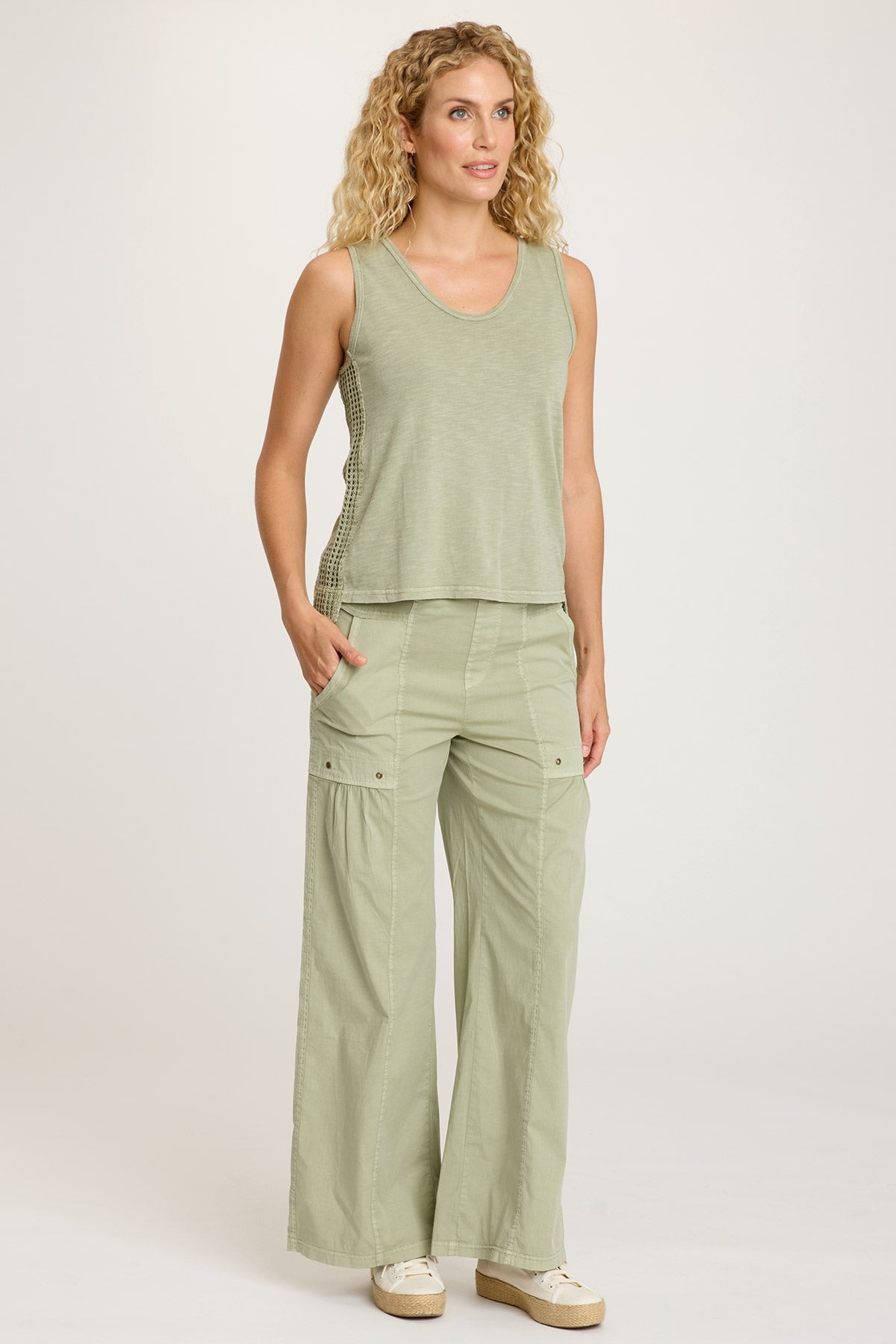 Nisha Wide Leg Linen Pants for Women - Comfortable High Waisted Loose Fit Trousers with Limescent Pigment | Perfect for Summer, Beach, Yoga & Casual Wear