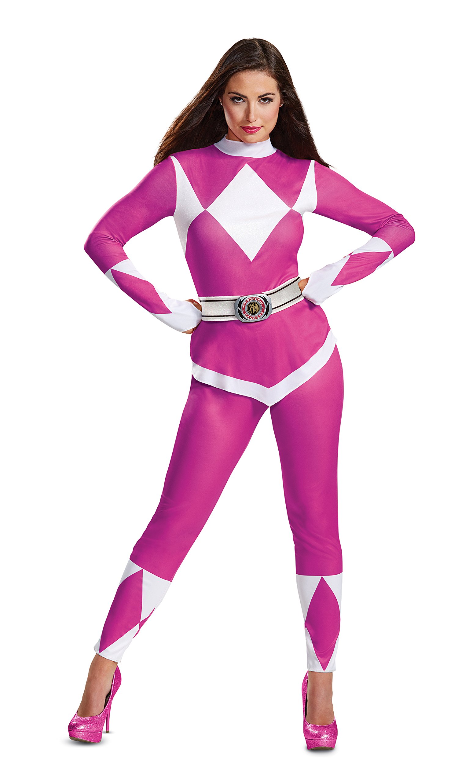 Pink Ranger Adult Costume for Women - Official Power Rangers Cosplay Outfit - Perfect for Halloween, Comic Con & Themed Parties