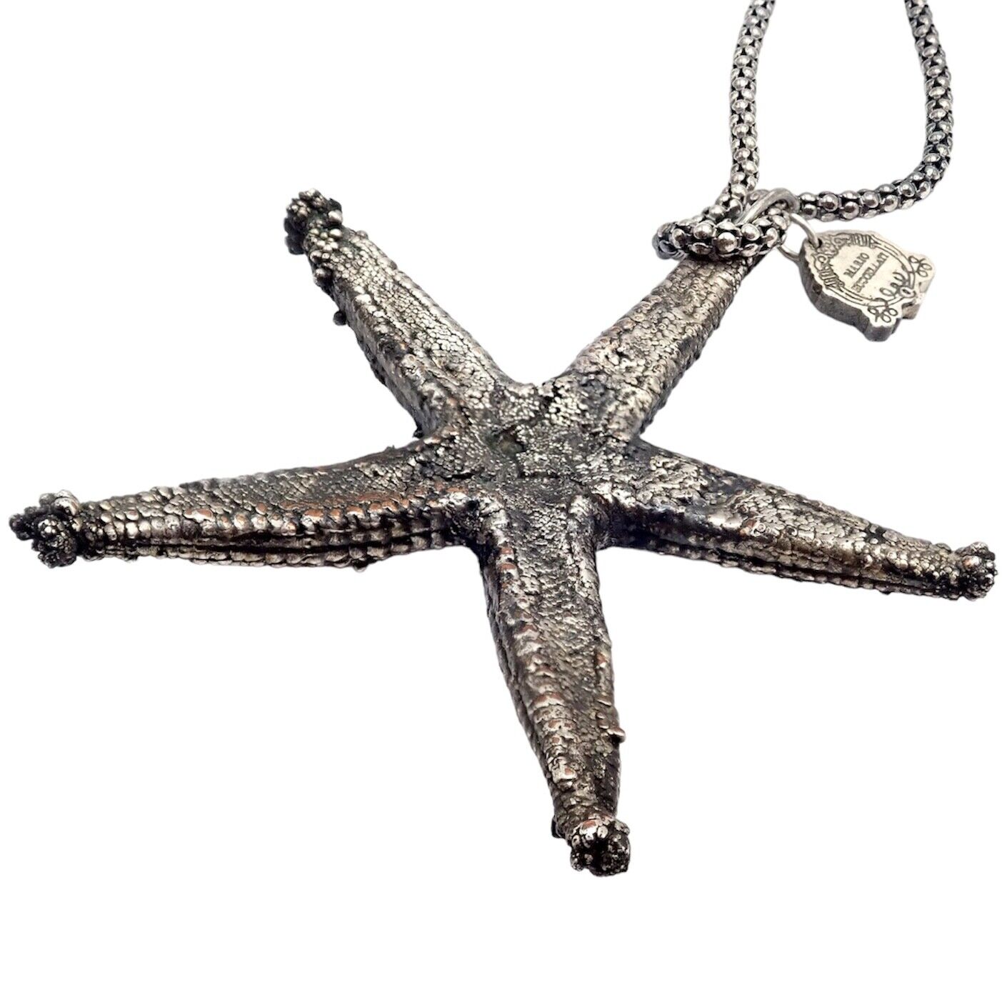 Vintage Mario Buccellati Sterling Silver Large Starfish Statement Necklace - Rare Collectible Jewelry for Women, Perfect for Beach Weddings & Summer Fashion