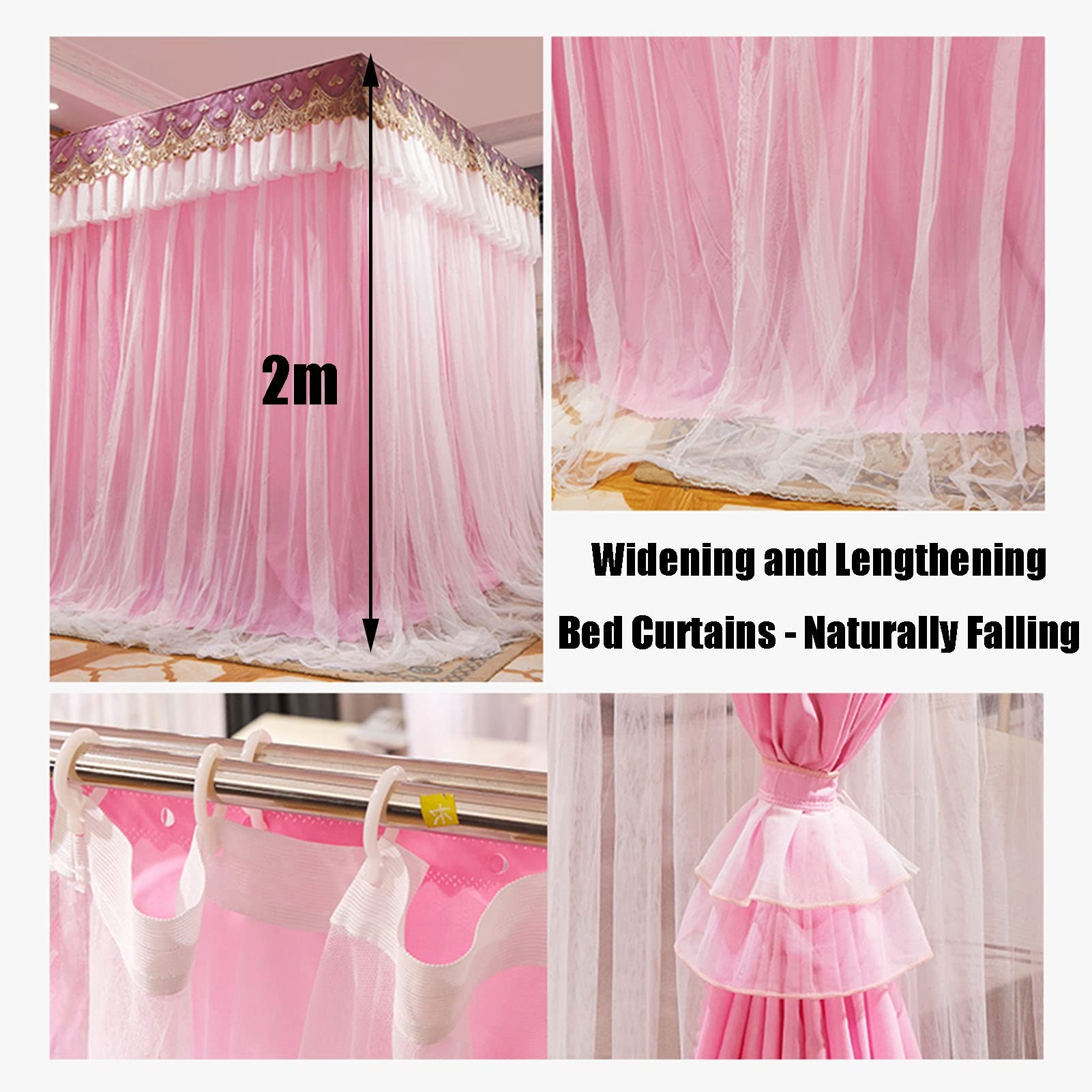 Luxury Bed Canopy for King Queen Bed - Romantic Decorative Bedroom Curtain for Adults & Kids - Perfect for Nursery, Wedding Decor, or Boho Chic Bedroom Makeover