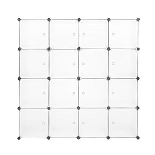 BOERLKY 16-Cube Modular Closet Organizer - Plastic Storage Cabinet with Doors, DIY Wardrobe Shelving System for Clothes, Shoes & Books | Perfect for Bedroom, Closet & Office Organization
