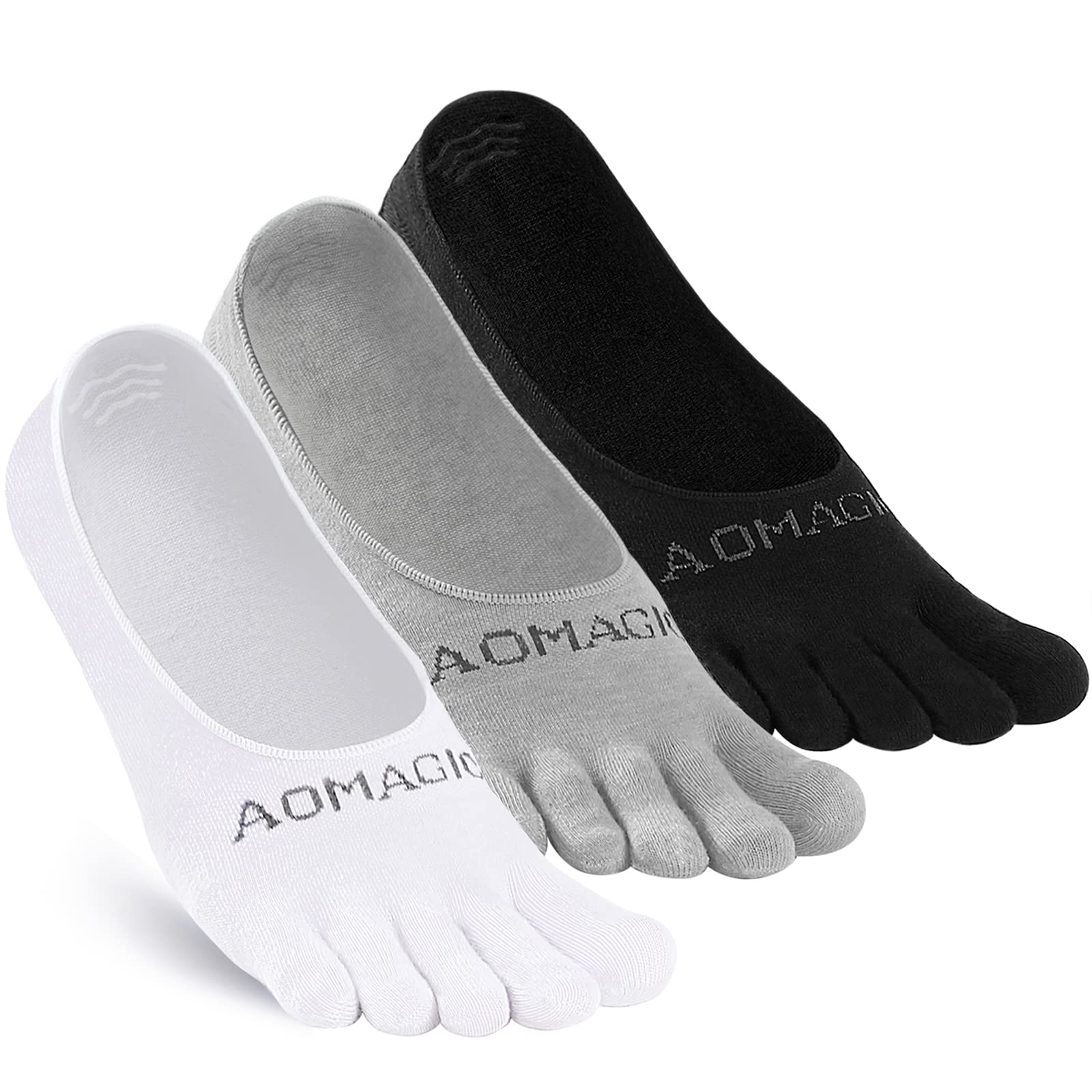 Breathable No Show Toe Socks for Women & Men - 5 Finger Invisible Liner Socks for Running, Yoga & Athletic Activities - Moisture Wicking & Odor Control - Perfect for Sports, Gym & Daily Wear