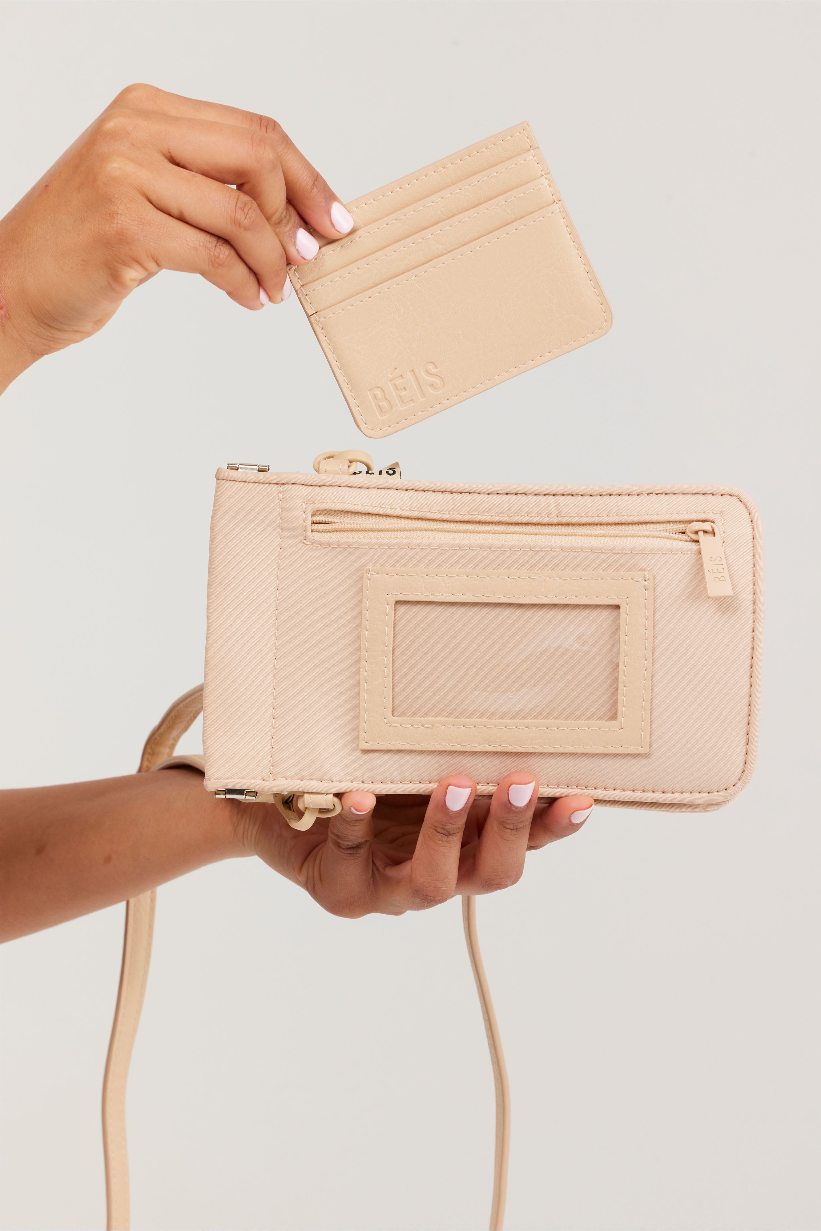 Stylish Beige ID Crossbody Bag for Women - Fashionable & Secure Everyday Purse - Perfect for Work, Travel, and Shopping