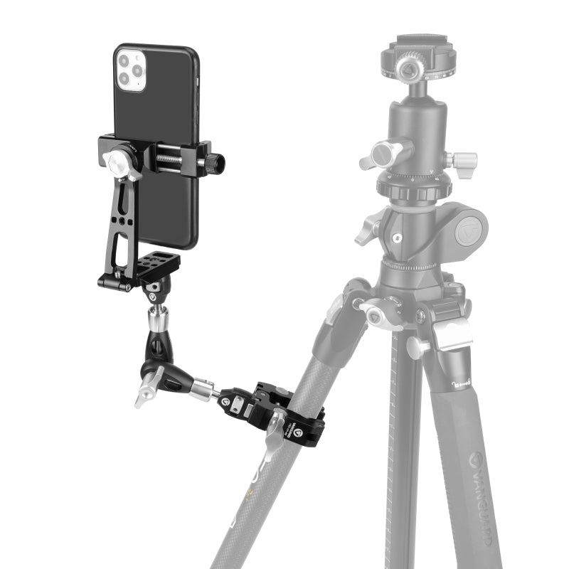 VEO CP 46 Camera Mount Kit with Clamp, Deluxe Support Arm & Smartphone Holder - Perfect for Vlogging, Live Streaming & Content Creation