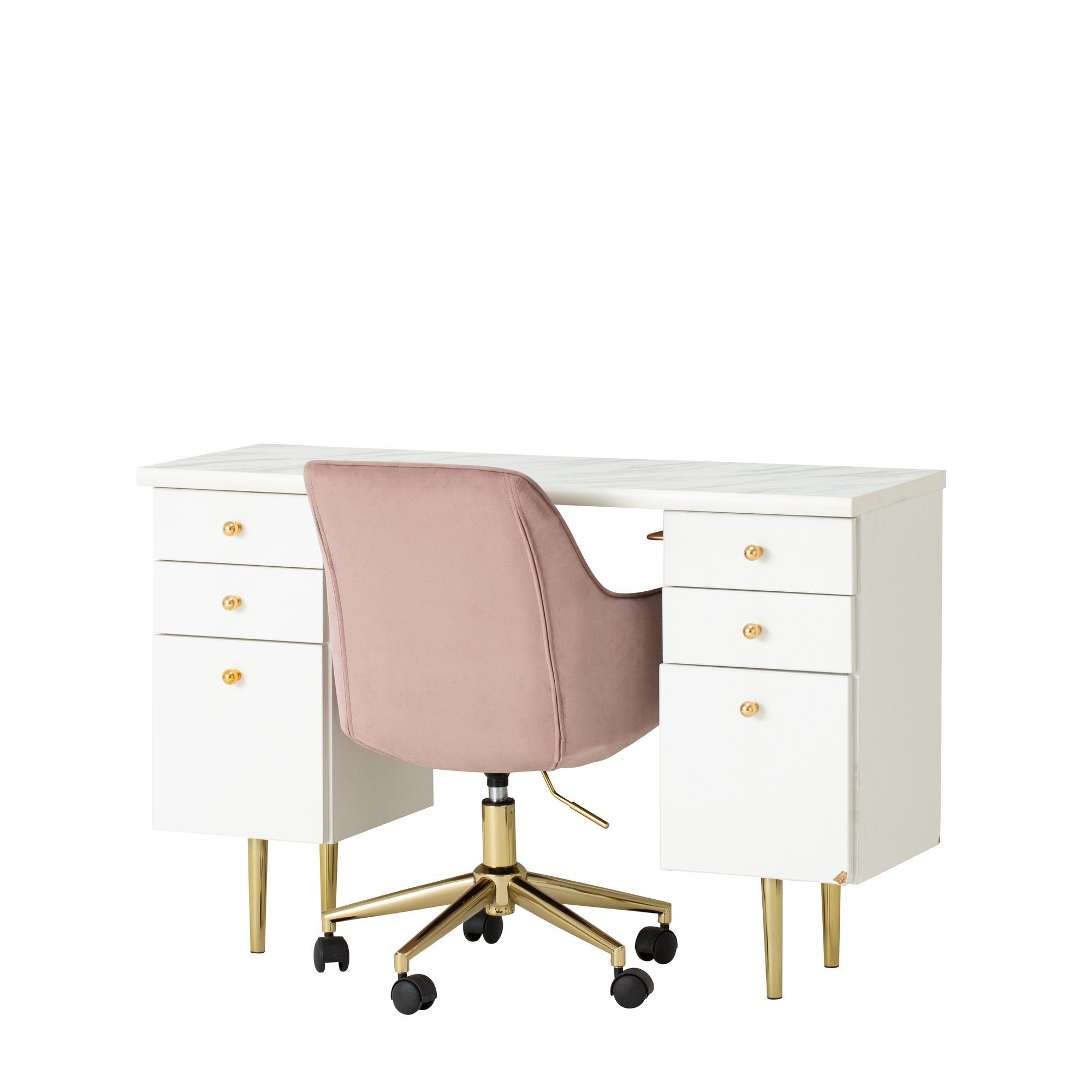 Eldorado Ergonomic Pink Desk Chair - Adjustable Height (W530 x D540 x H800) - Perfect for Home Office, Gaming & Study