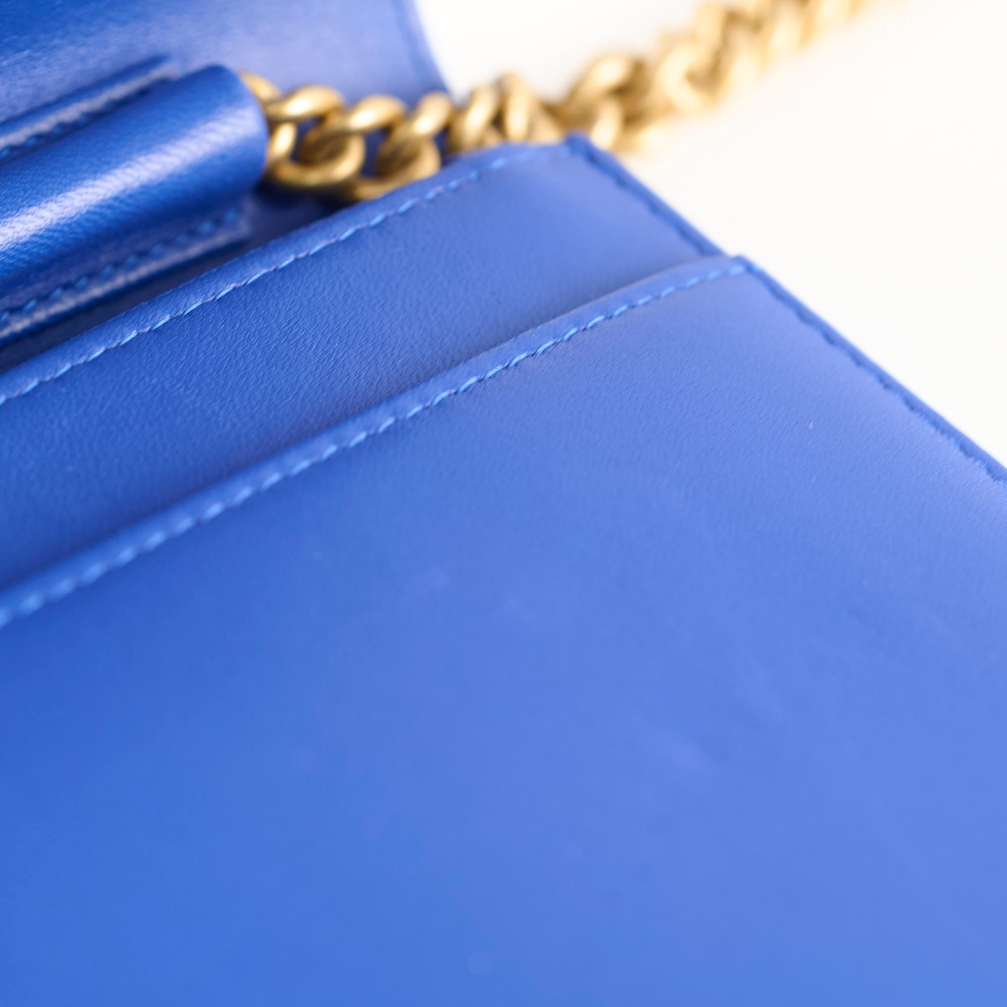 Chanel Boy Wallet on Chain Blue Lambskin Leather Crossbody Bag - Perfect for Evening Out & Daily Use