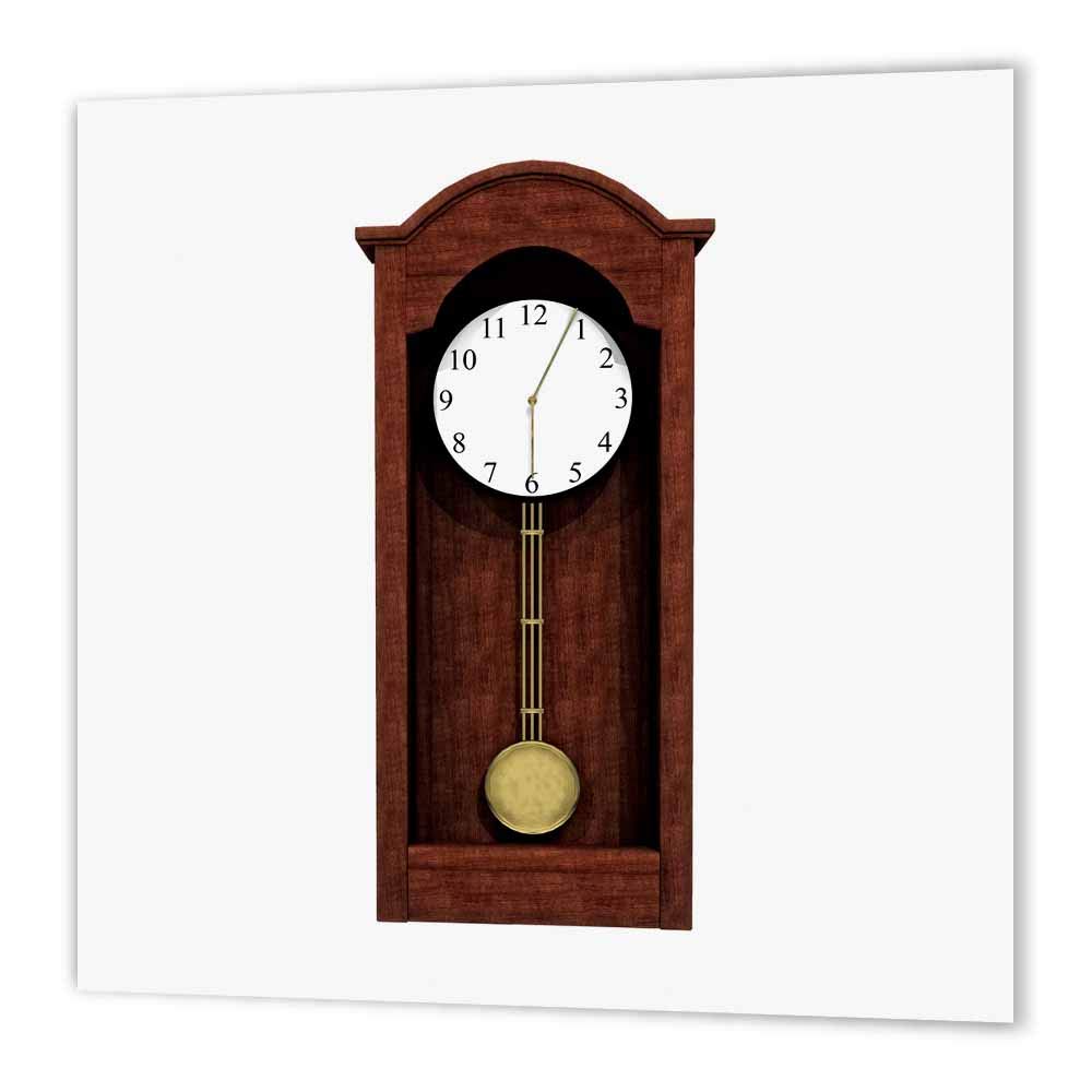 3D Rose Classic Round Topped Pendulum Clock Iron-On Heat Transfer - 8x8 Inch - DIY T-Shirt Decoration for Home, School & Craft Projects
