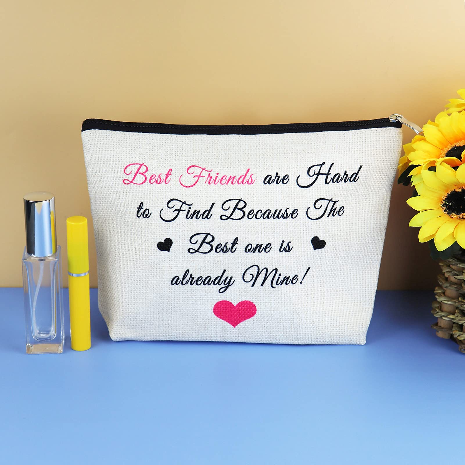 Best Friends Gift Makeup Bag - Stylish Travel Cosmetic Pouch for Women, Perfect Christmas, Wedding & Birthday Present for Bestie, Sister, BFF, Girls - Durable Toiletry Bag & Makeup Case for Everyday Use, Travel & Special Occasions