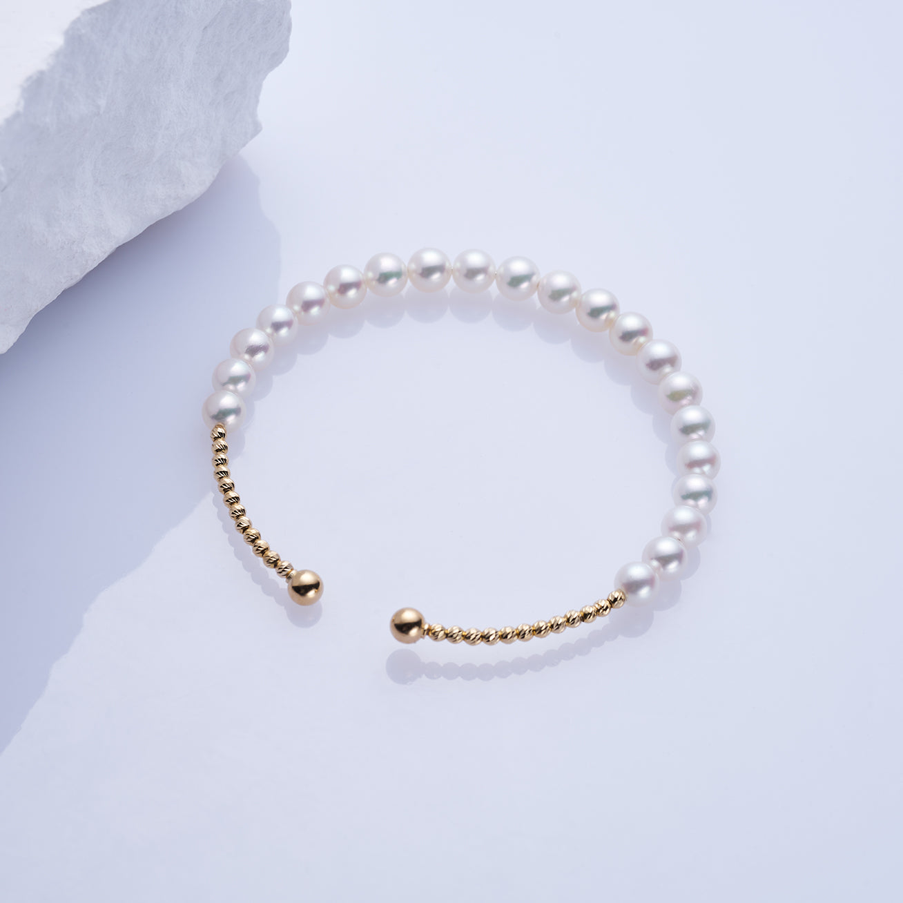 18K Solid Gold Akoya Pearl Bracelet for Women - Elegant Luxury Pearl Jewelry Gift for Anniversary, Birthday & Special Occasions