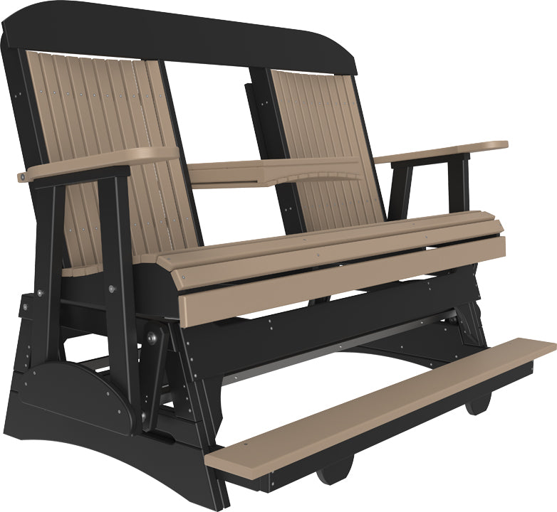 LuxCraft 5-Foot Classic Balcony Glider Chair - Outdoor Patio Swing for Relaxing, Porch Rocking Bench with Smooth Gliding Motion - Perfect for Backyard, Garden, Deck or Sunroom Lounging