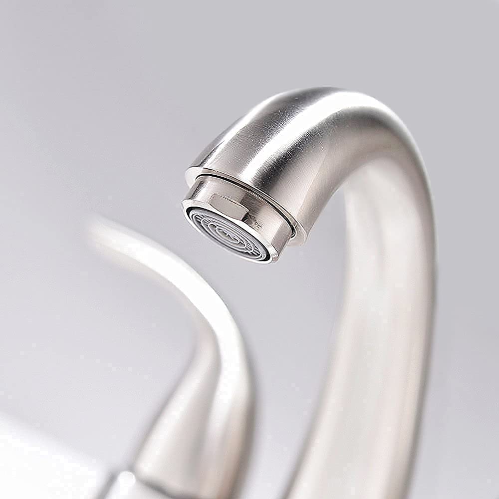 Phiestina 4 Inch Centerset Bathroom Sink Faucet - 2 Handles, Lead-Free, Includes Copper Pop-Up Drain & Supply Lines - Perfect for Modern Bathroom Renovations & Small Space Vanities
