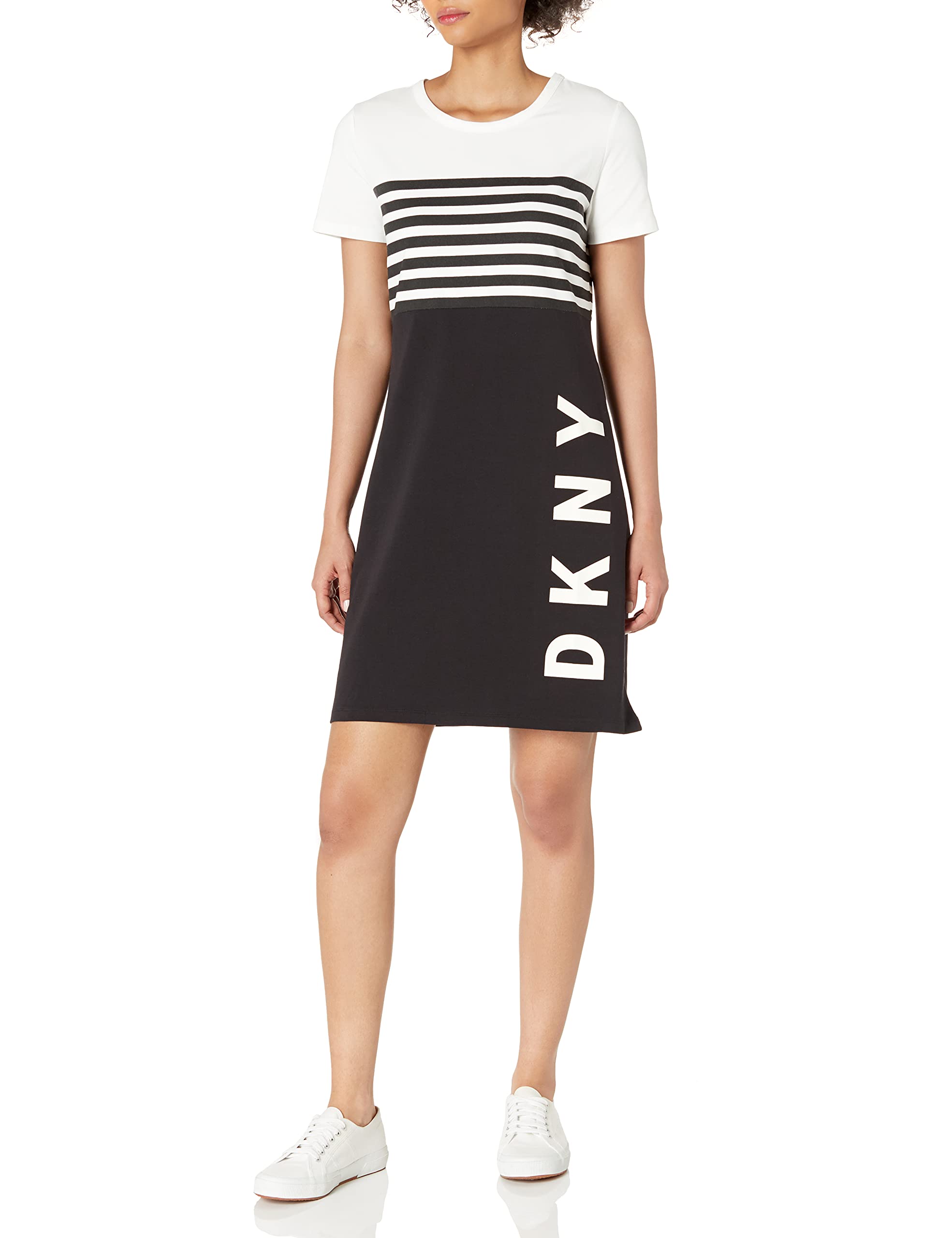 DKNY Women's Casual T-Shirt Dress - Soft Cotton Short Sleeve Shift Dress for Everyday Wear | Perfect for Work, Weekend Outings & Summer Vacations