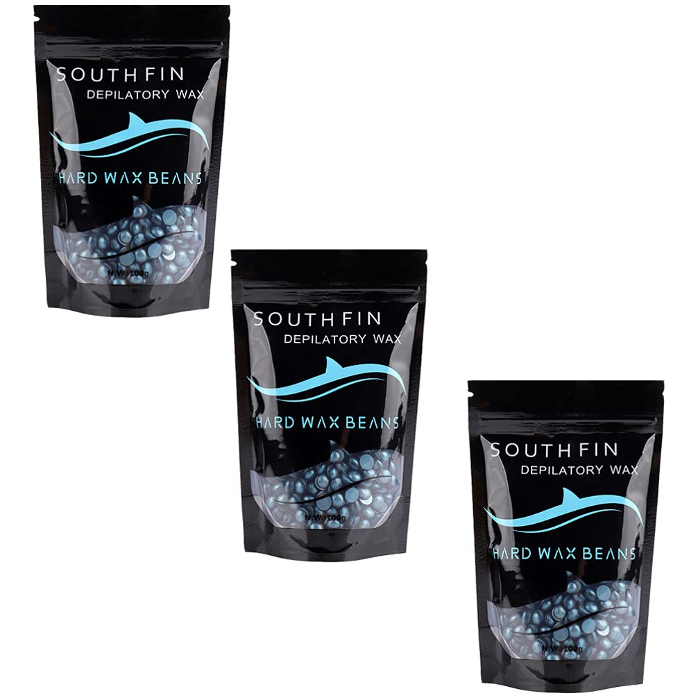 Healifty 3-Pack Hard Wax Beads for Hair Removal - Full Body, Face & Legs - Blue Depilatory Wax Kit with Pearl Wax Beads for Smooth Skin - At-Home Waxing & Salon Use