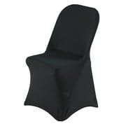Efavormart 40-Pack Premium Black Spandex Stretch Folding Chair Covers - Elastic Fitted Seat Covers for Weddings, Parties, Events & Home Decor