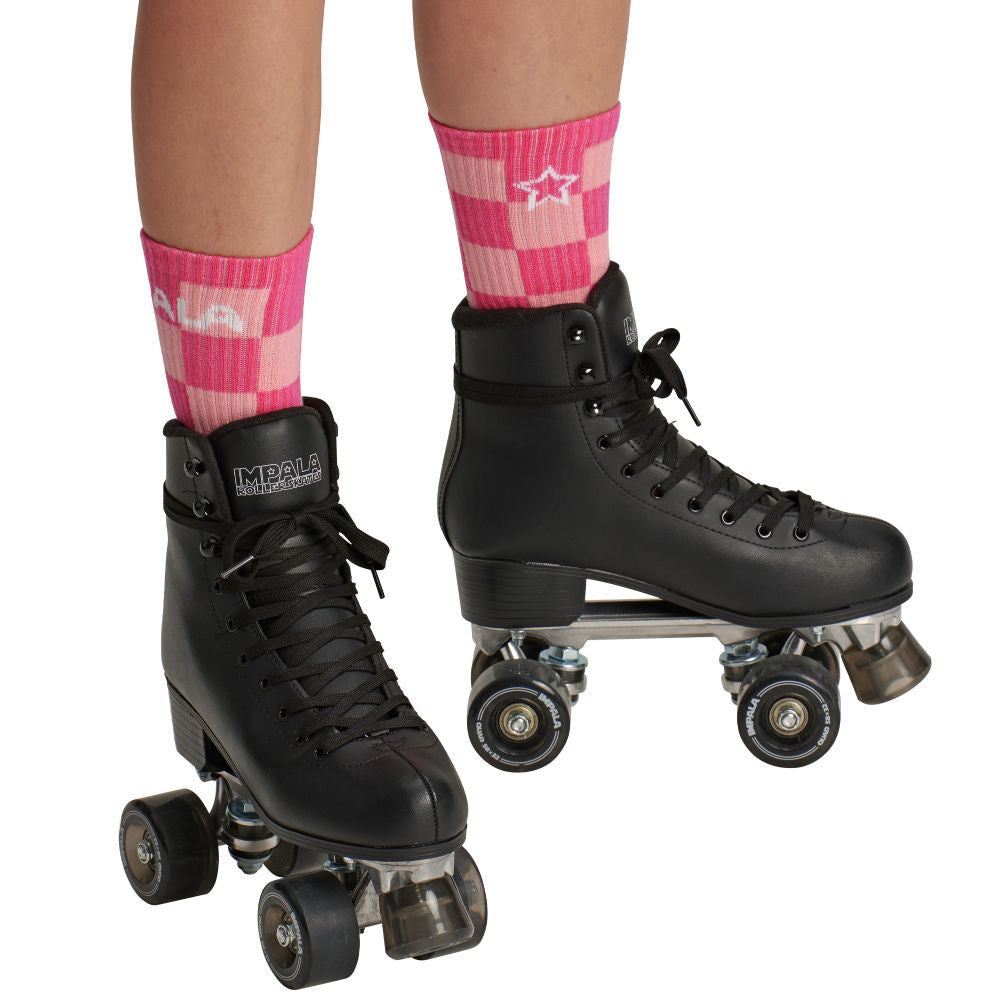 Impala Check Skate Socks 3 Pack - Cushioned Ankle Socks for Roller Skating, Skateboarding & Inline Skating - Comfortable & Breathable for Sports & Casual Wear