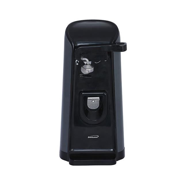BRENTWOOD J30B Automatic Electric Can Opener with Built-in Knife Sharpener - Black | Hands-Free Operation for Kitchen, Camping & Emergency Preparedness