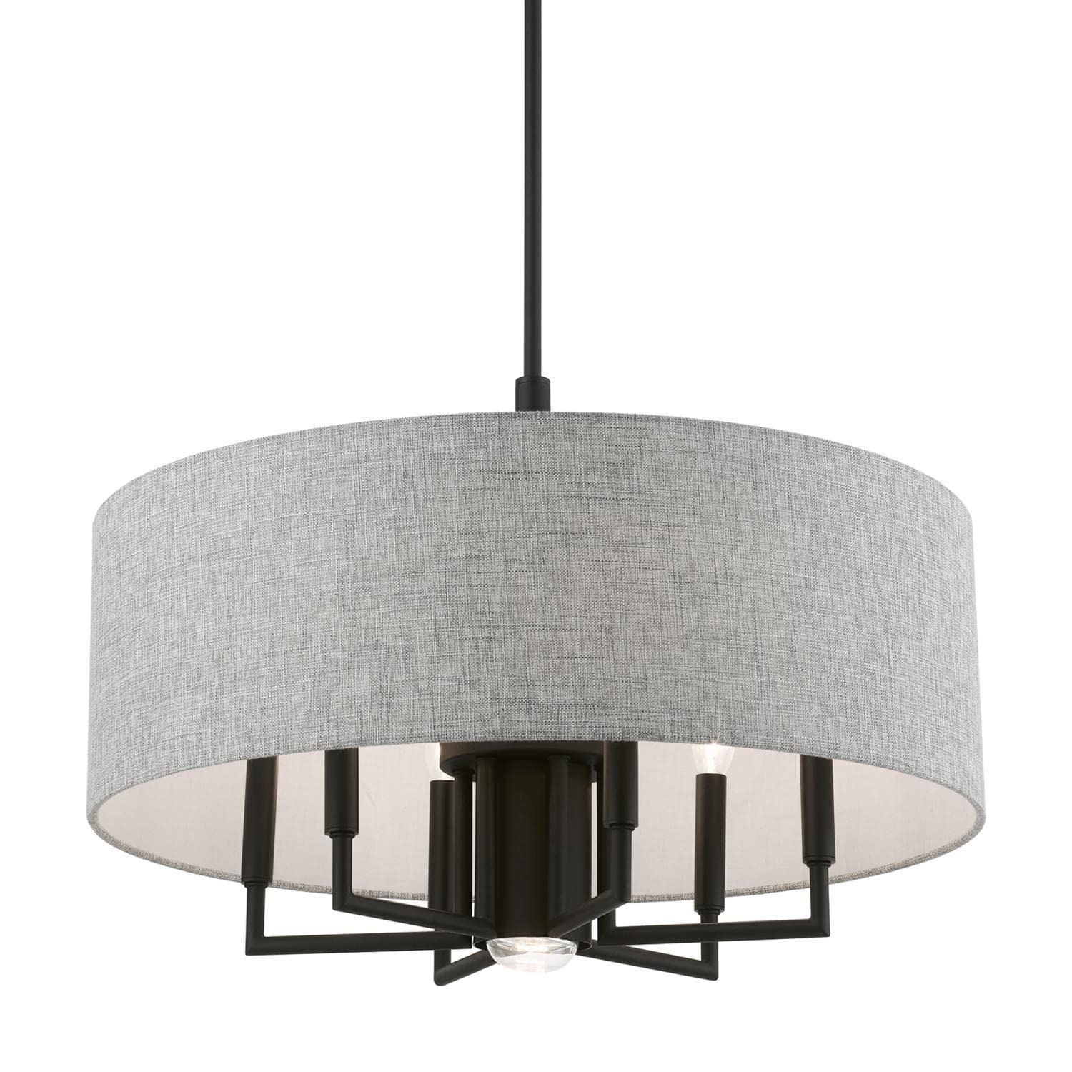 Livex Lighting 46736-04 Dakota Black Pendant Chandelier - Modern Ceiling Light Fixture for Dining Room, Kitchen Island or Bedroom