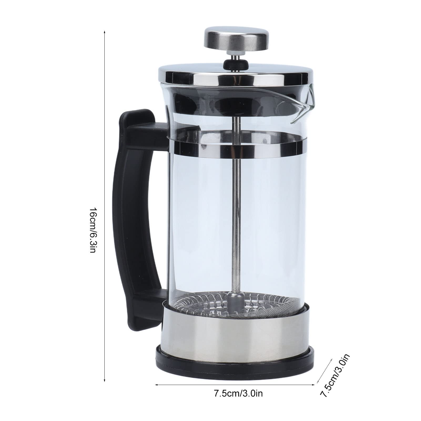 Stainless Steel French Press Coffee Maker - 350ml Hand Brew Coffee Press Pot with Mug for Home, Office & Travel | Perfect for Espresso, Tea & Cold Brew
