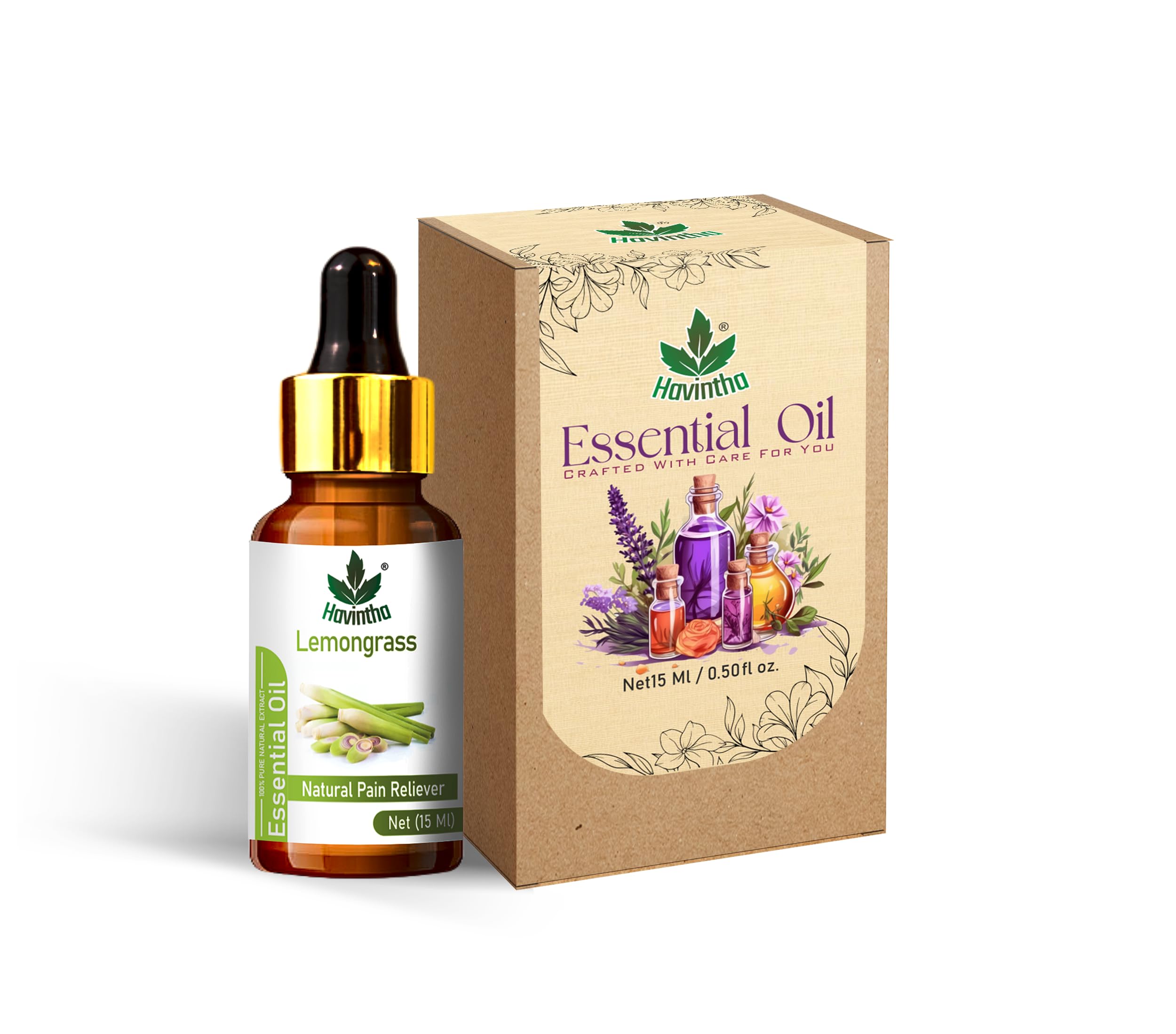 Pure Organic Lemongrass Essential Oil 15ml - Natural Skin Care & Stress Relief - Aromatherapy, Massage, Diffuser, DIY Beauty Products