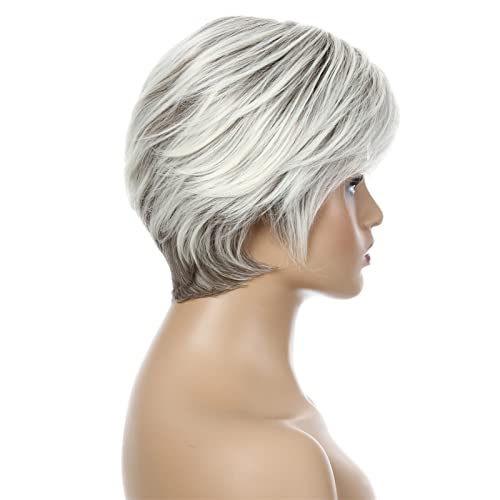 Stylish Short Synthetic Wig with Long Layered Bangs - Perfect for Cosplay, Halloween & Everyday Fashion