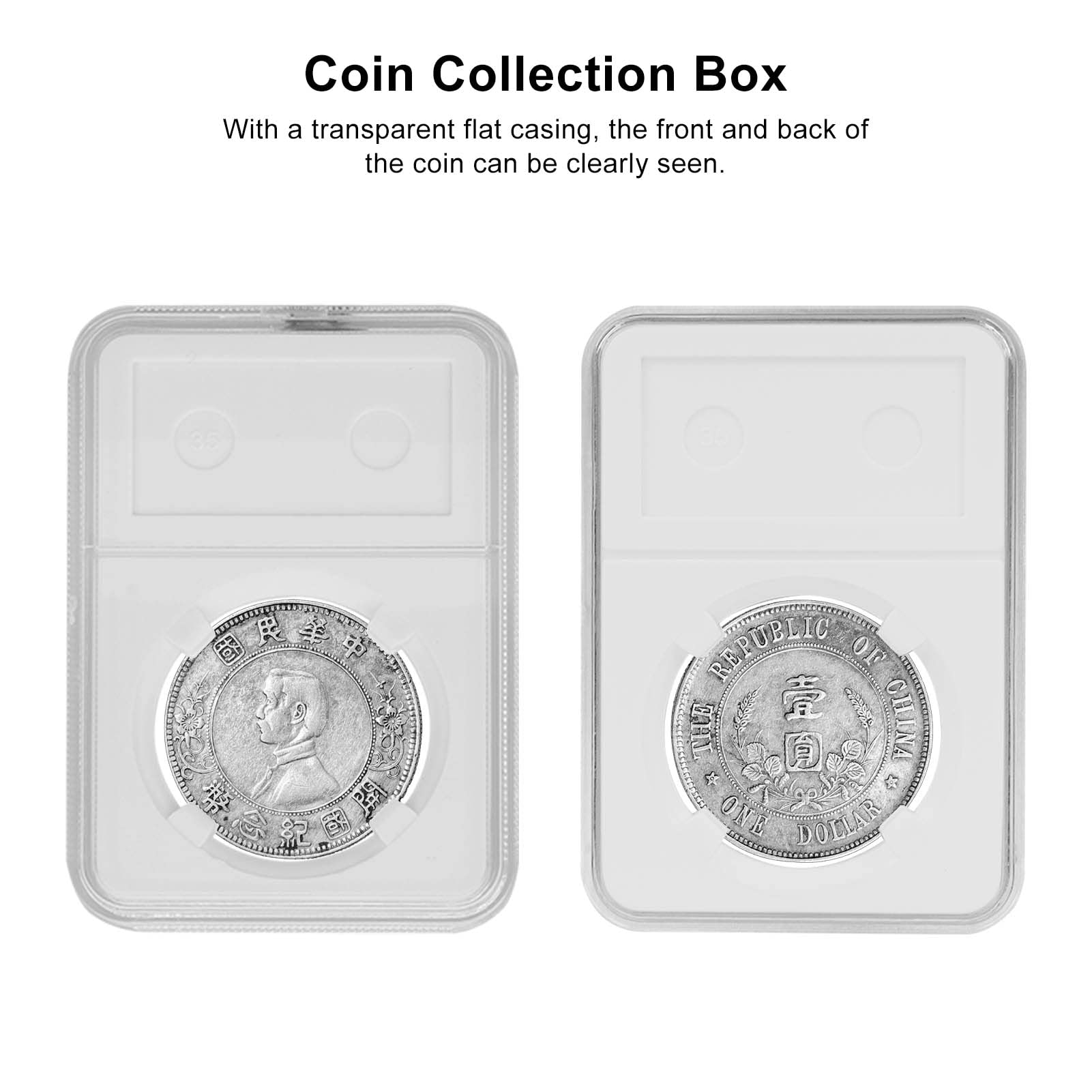 35mm Clear Plastic Storage Box - 10 Pack for Organizing Collectibles, Jewelry, Beads & Small Items | Durable Transparent Container for Home, Office & Craft Storage