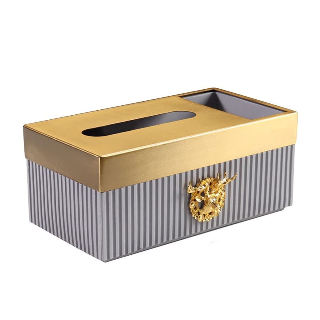 Creative Tissue Box Cover with Remote Storage - Gray for Living Room Decor