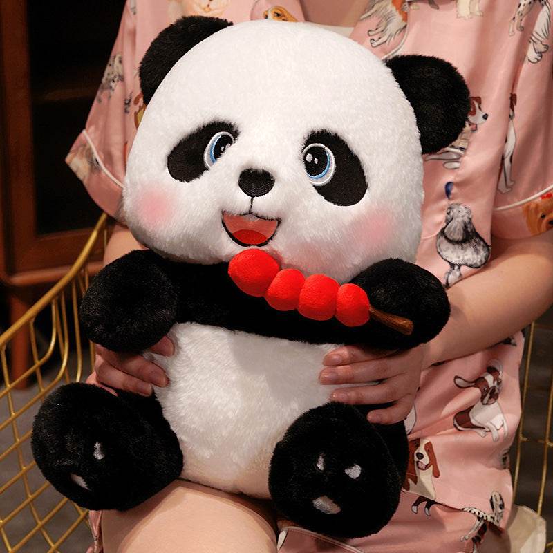 Cute Cherry Chomper Panda Plush Toy - Soft Stuffed Animal for Kids & Adults - Perfect for Cuddling, Gifts, and Home Decor