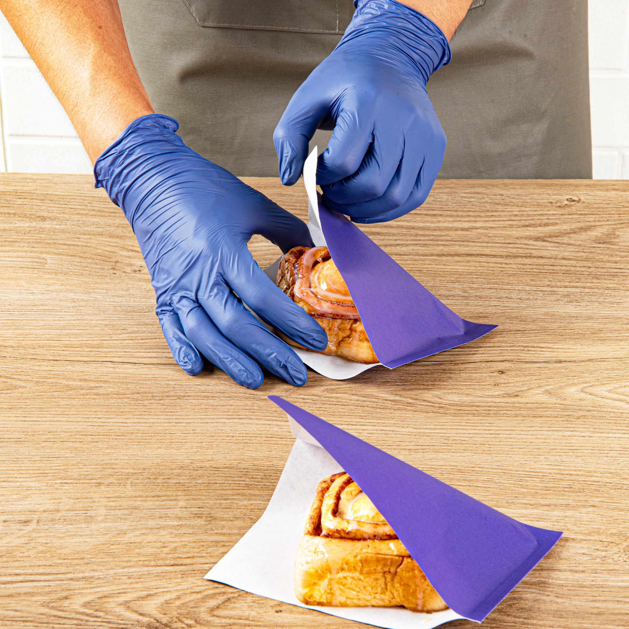 Purple Greaseproof Paper Bags - Small Double Open Food Bags (6.25