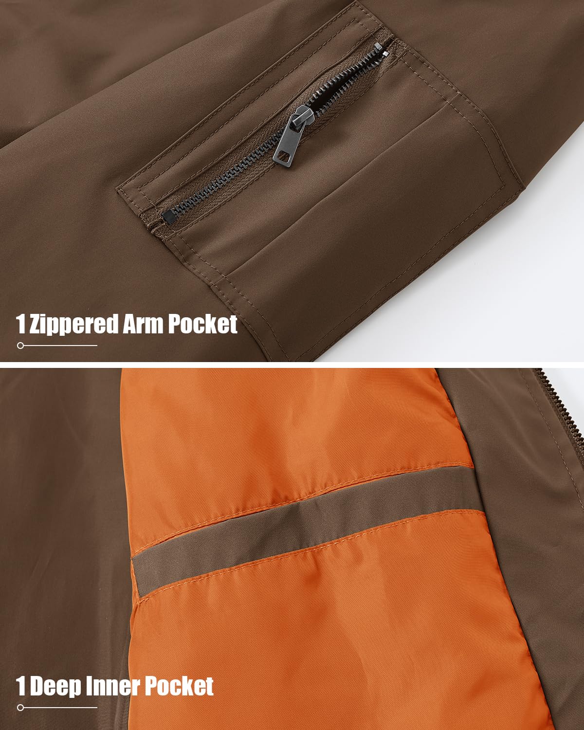 BGOWATU Men's Lightweight Bomber Jacket - Windbreaker Jacket for Men, Casual Fall Coat - Perfect for Outdoor Activities, Travel & Daily Wear
