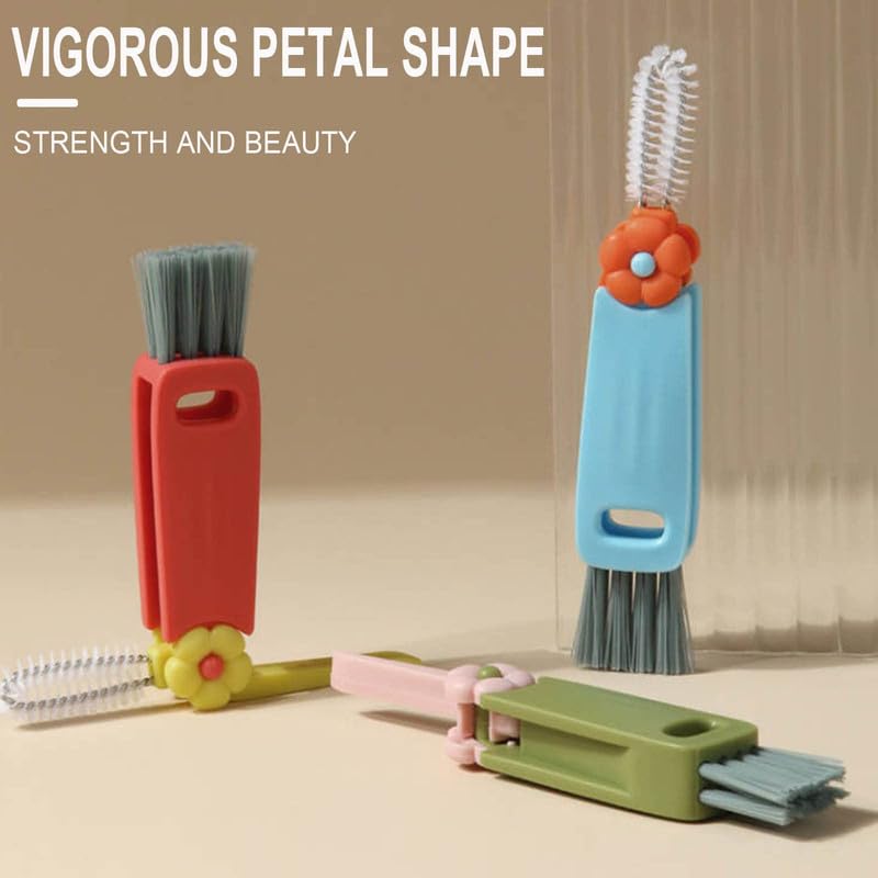 2024 New 3-in-1 Multifunctional Cleaning Brush Set - Baby Bottle Gap Cleaner, Cup Lid Scrubber & Tight Space Brush | Portable Dishwashing Tool for Kitchen, Travel & Baby Care Essentials