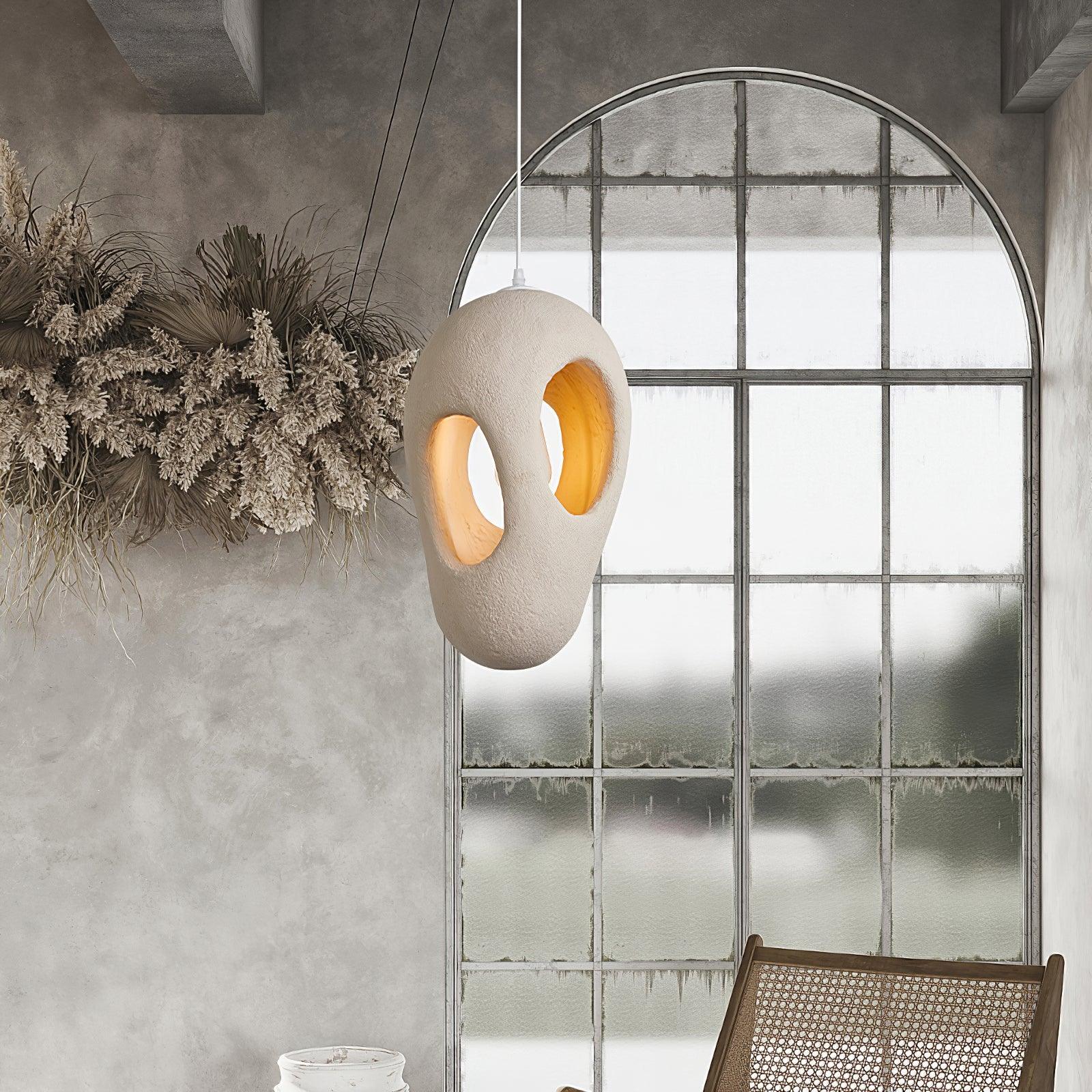 Handmade White Pendant Light - Modern Glass Hanging Lamp for Kitchen Island, Dining Room & Bedroom Lighting