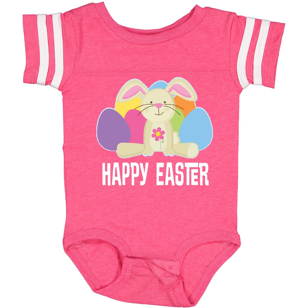 Inktastic Happy Easter Bunny Holiday Eggs Baby Bodysuit - Cute Easter Outfit for Infants & Toddlers - Perfect for Easter Egg Hunts, Family Photos & Spring Celebrations