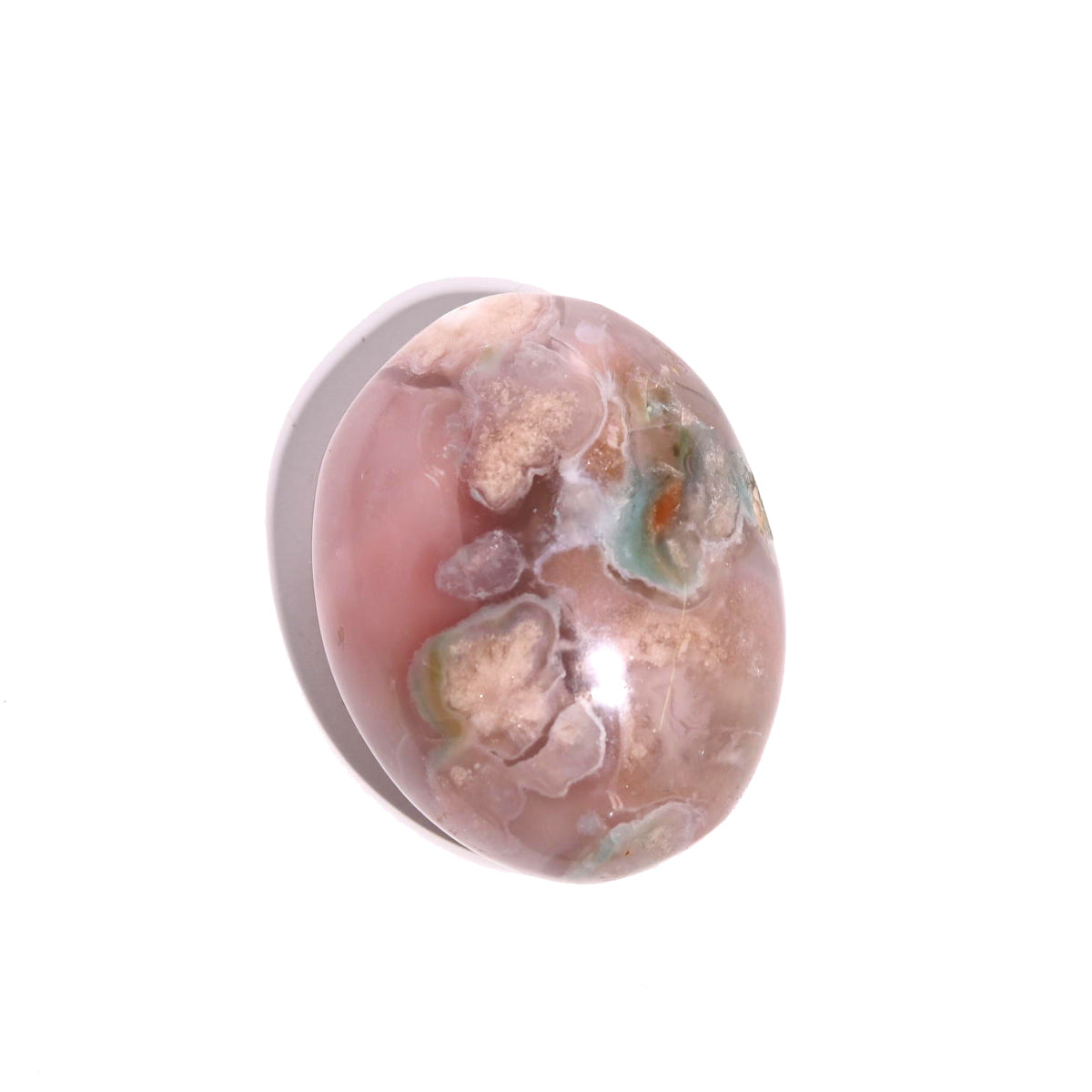 Healing Flower Agate Palm Stone for Meditation, Stress Relief & Energy Balancing - Perfect for Reiki, Yoga & Spiritual Practices