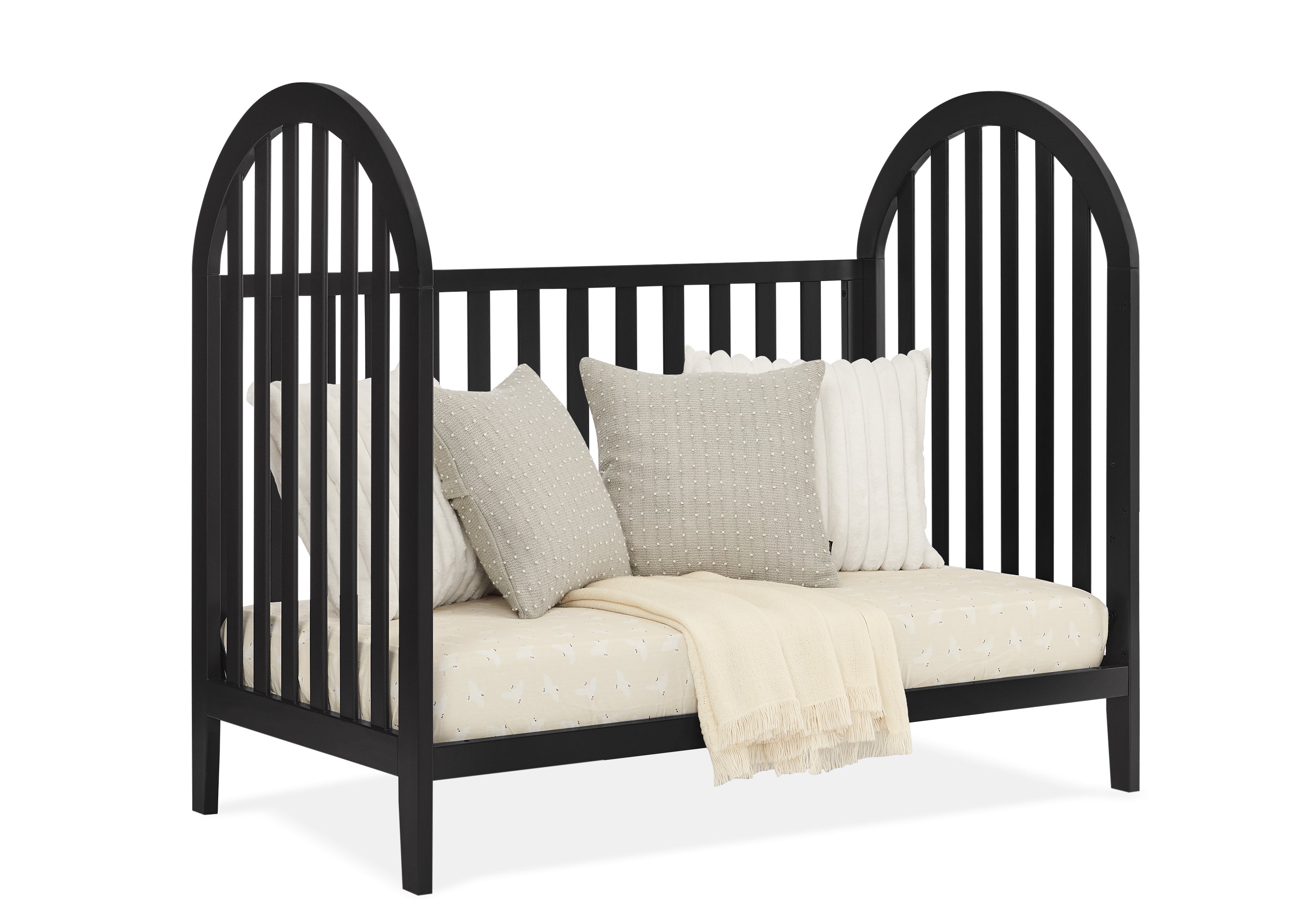 Milano 4-in-1 Convertible Baby Crib - Toddler Bed, Daybed & Full-Size Bed - Nursery Furniture for Boys & Girls - Perfect for Newborn to Teen Years