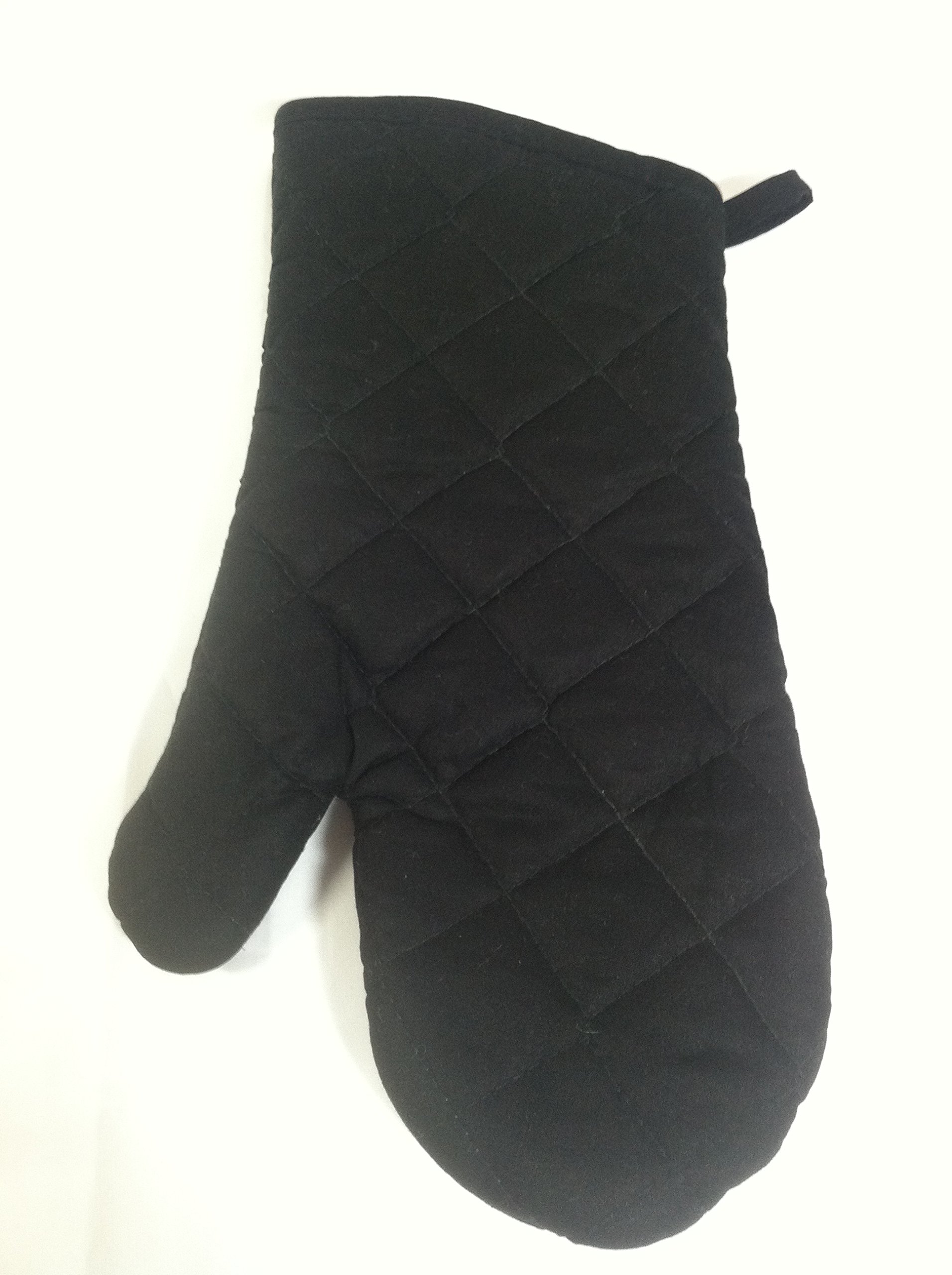 Heat-Resistant Oven Mitts & Pot Holders Set of 4 (2+2) - Black for Cooking & Baking