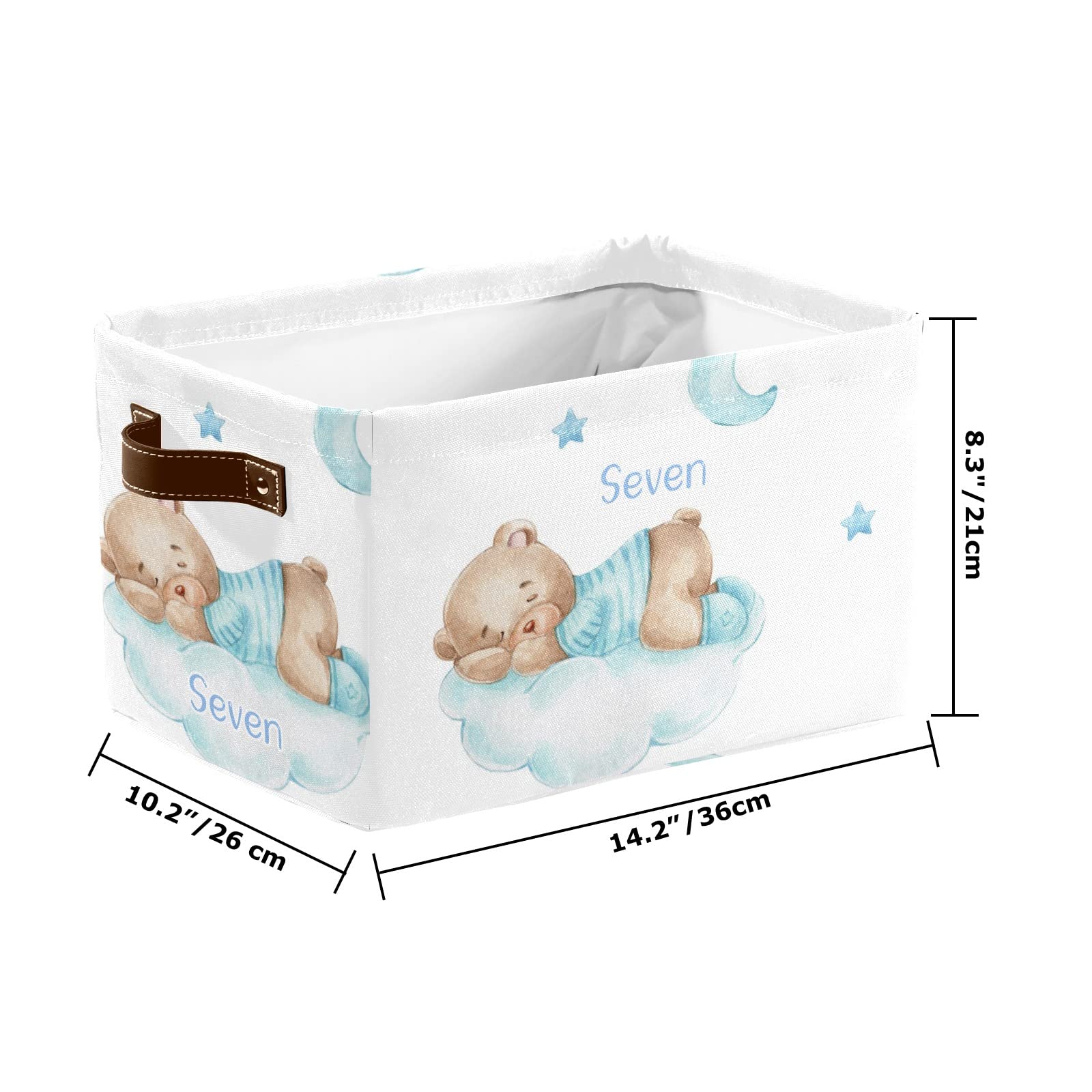 Personalized Teddy Bear Storage Bins - 4 Pack Custom Organizer Baskets with Handles for Nursery, Toys & Clothes | Perfect for Kids' Room Organization & Home Decor